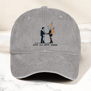 Wish You Were Ween Pink Floyd Denim Cap Retro Pink Floyd Merch Gift for Dad (With Box)