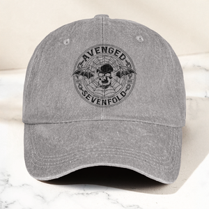 Avenged Sevenfold Deathbat Logo Denim Cap Retro Vintage Dad Cap Gift For Dad (With Box)