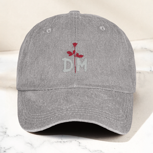 DM Rose Denim Cap Minimalist Depeche Mode Inspired Dad Hat (With Box)