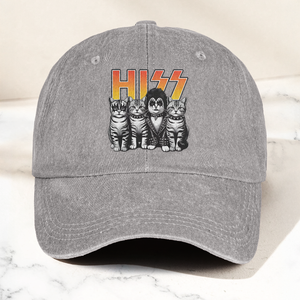 Hiss Cats Rock Kittens Denim Cap Retro Hiss Band Merch Gift for Dad (With Box)