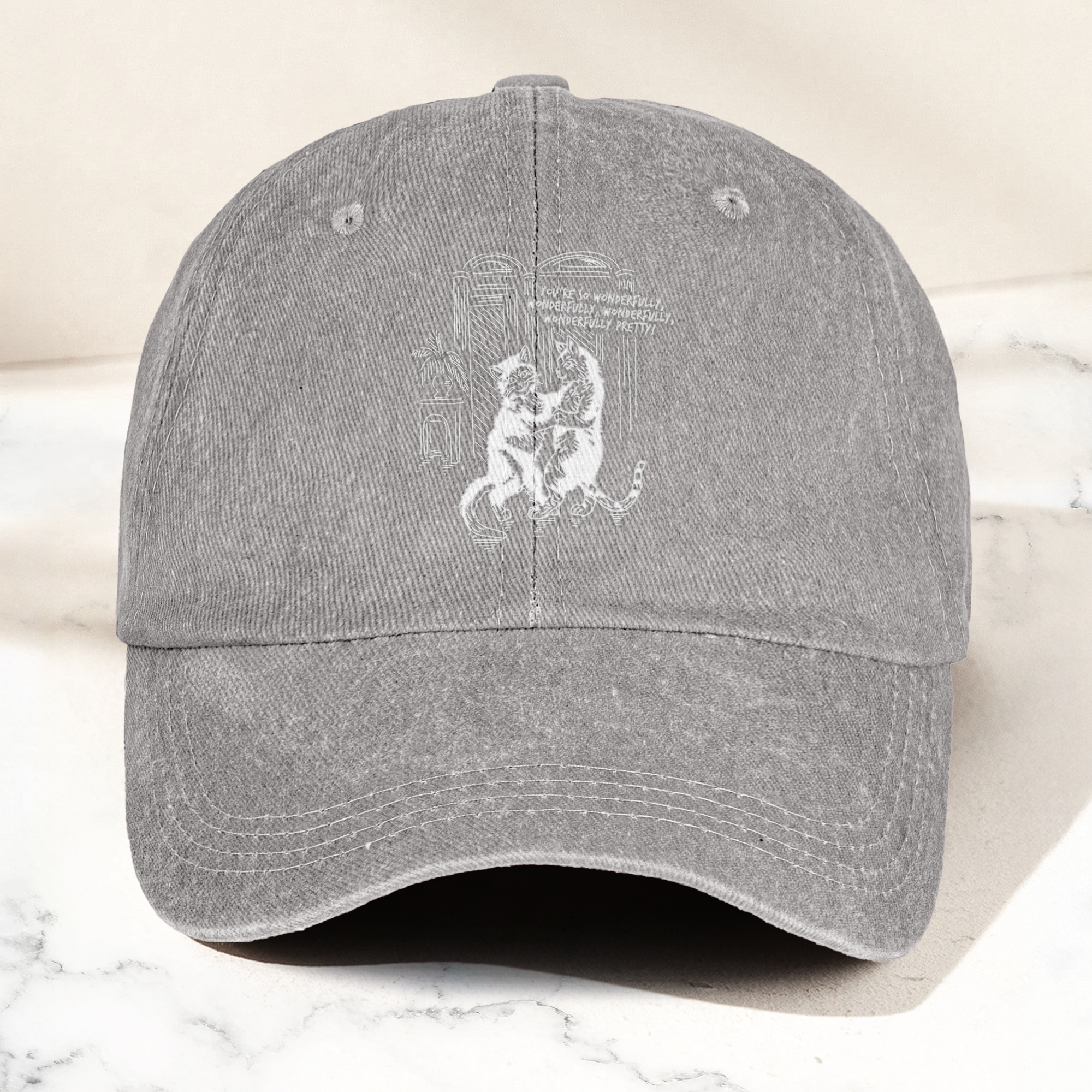 The Cure Lovecats Essential Artwork Vintage Denim Cap Retro The Cure Band Merch Gift for Dad (With Box)
