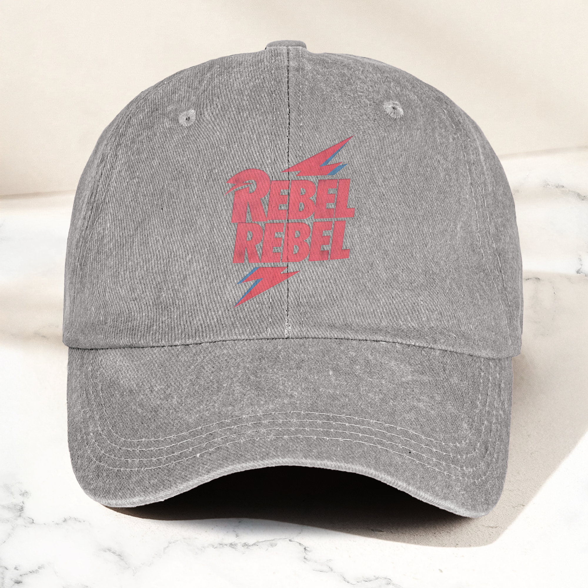 David Bowie Rebel Rebel Denim Cap Retro Music Cap Gift For Dad (With Box)