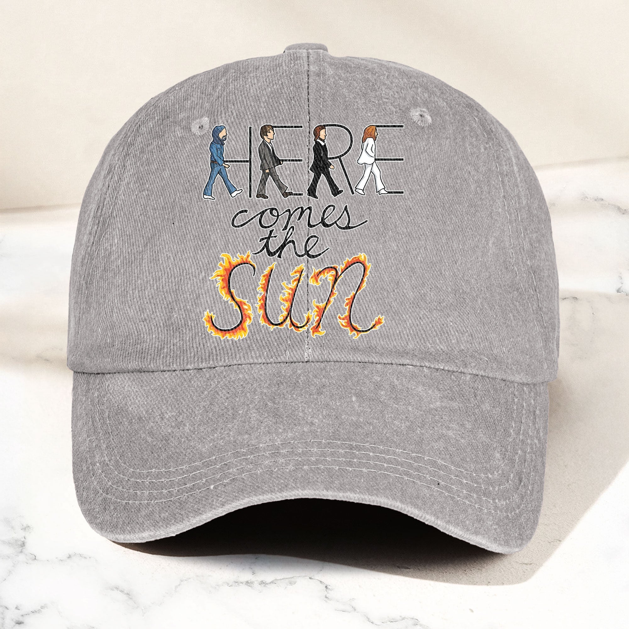 Here Comes the Sun Denim Cap Retro The Beatles Tribute Merch Dad Hat (With Box)