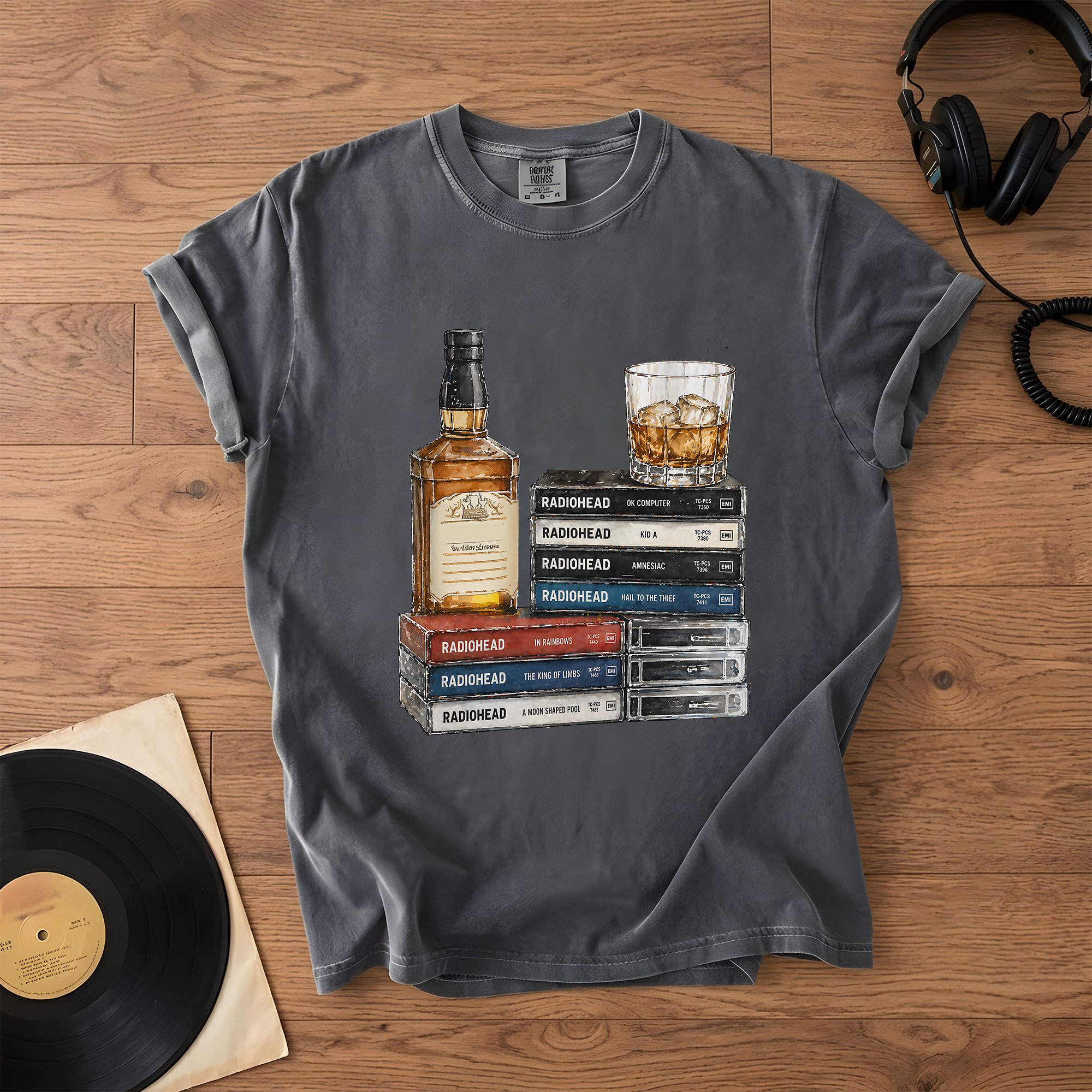 Radiohead Cassette Album Collection T-Shirt Retro Music Jimmy Buffett Merch Tee