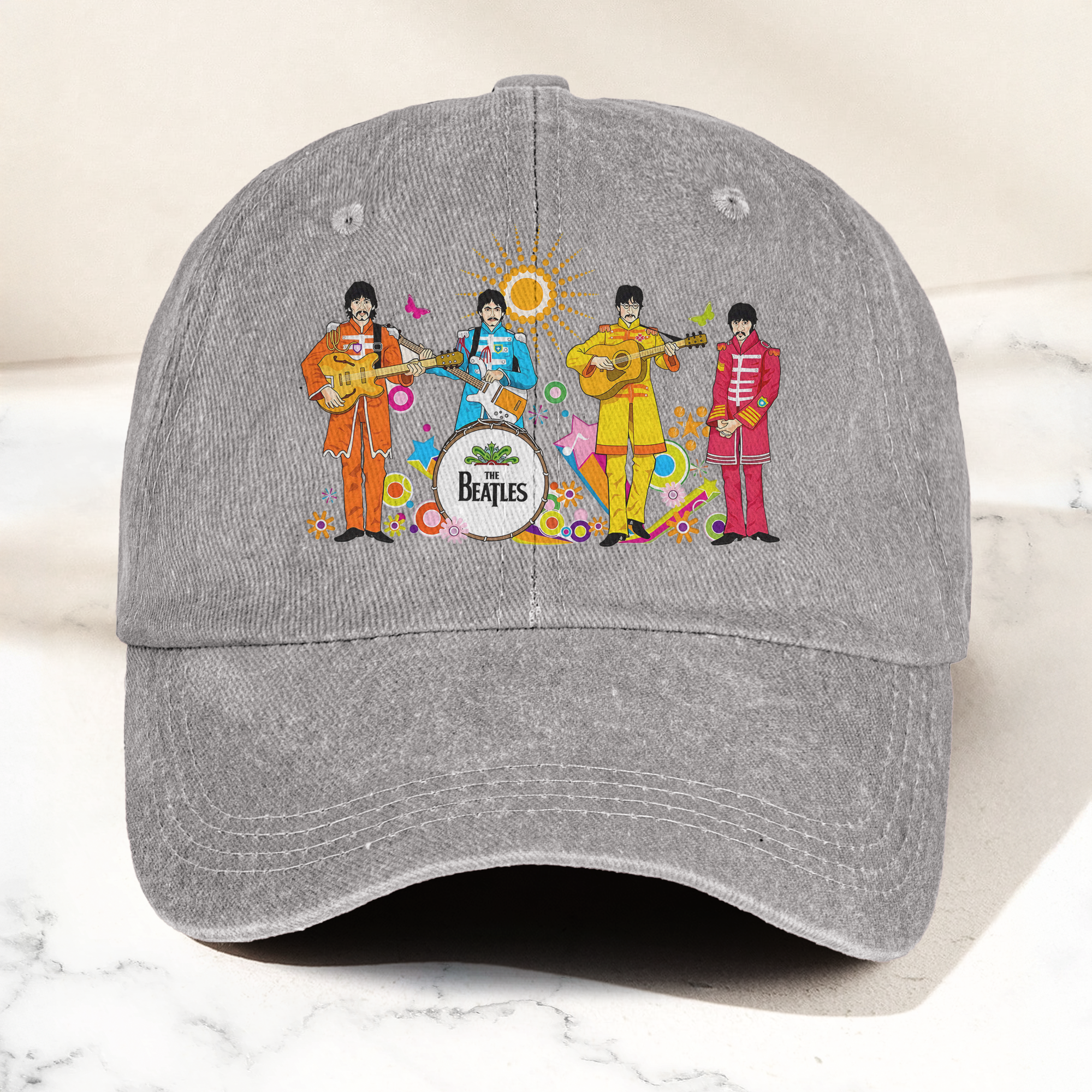 Pepper's Lonely Hearts Club Band Denim Cap Retro The Beatles Tribute Merch Dad Hat (With Box)