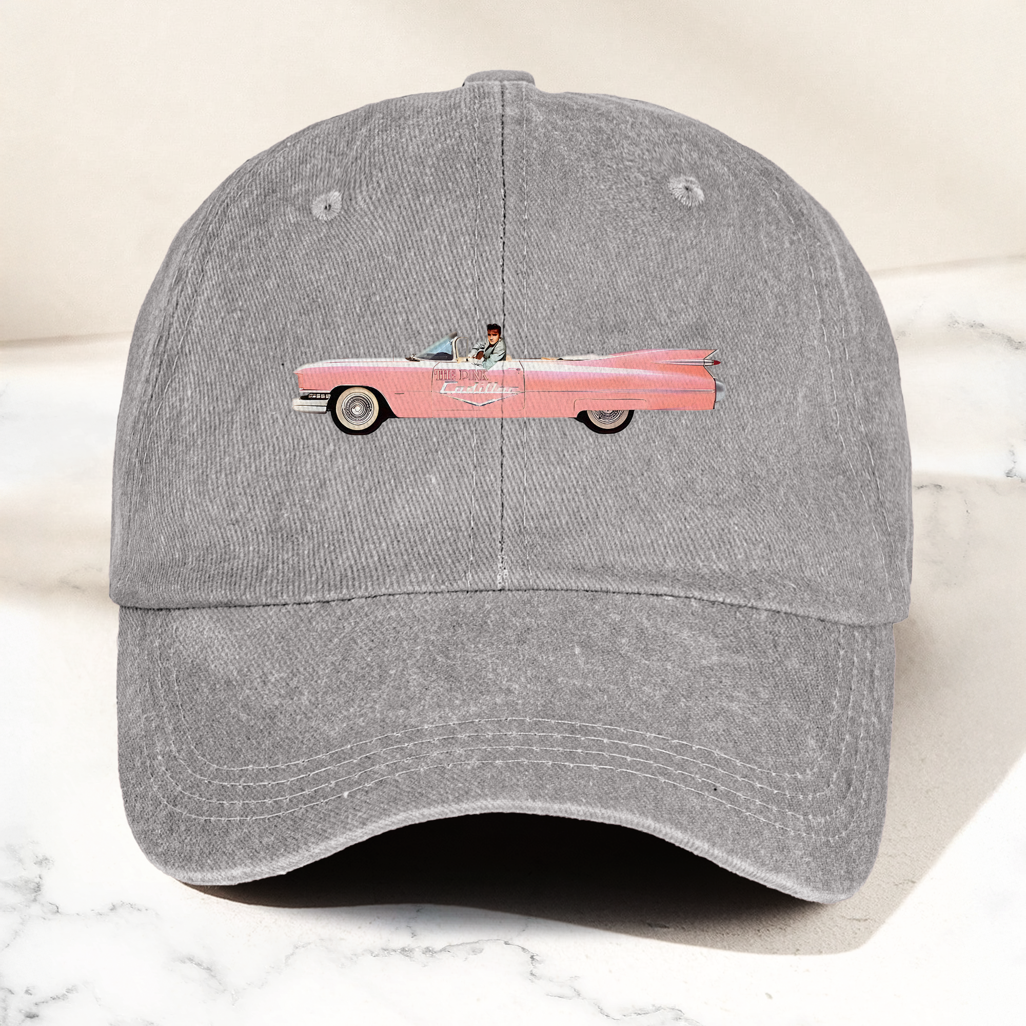 Elvis Presley The Pink Car Denim Cap Vintage Elvis Presley Merch Gift for Dad (With Box)