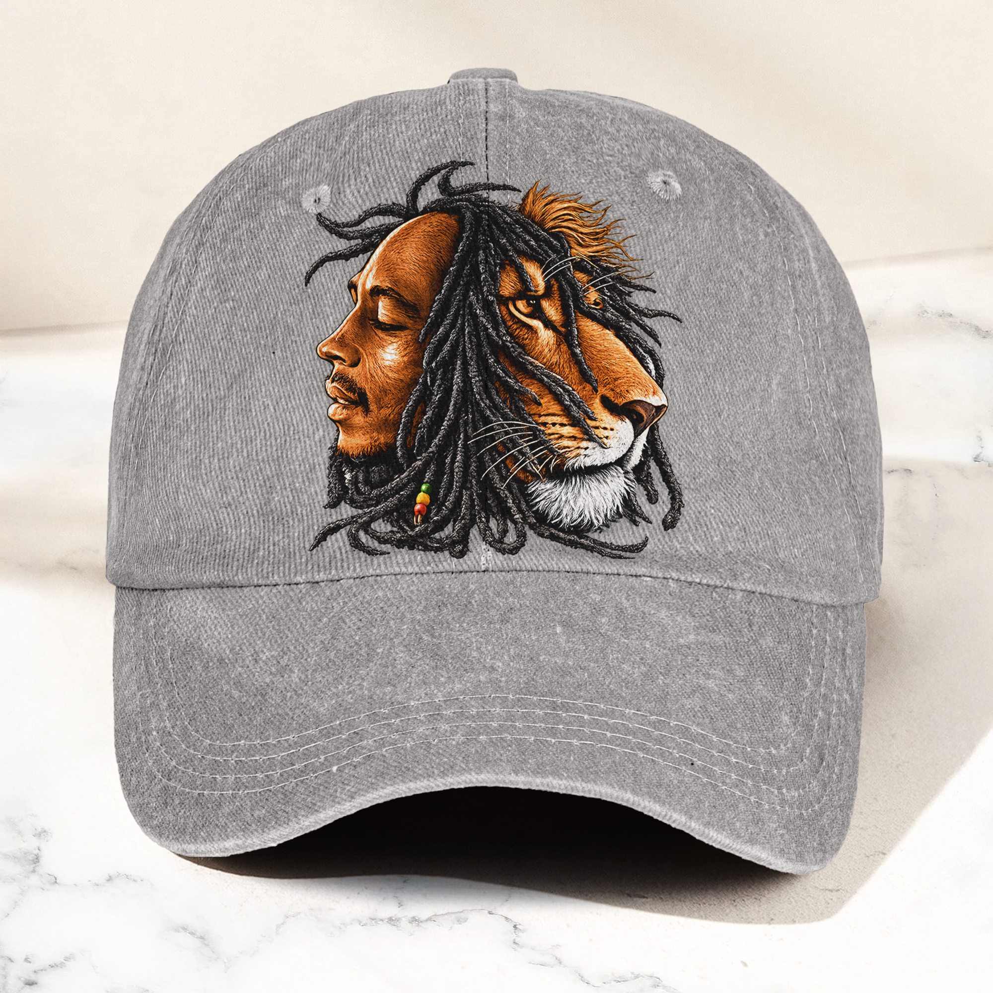 Bob Marley Lion of Judah Reggae Music Merch Vintage Rasta Graphic Denim Cap Retro Vintage Dad Cap Gift For Dad (With Box)
