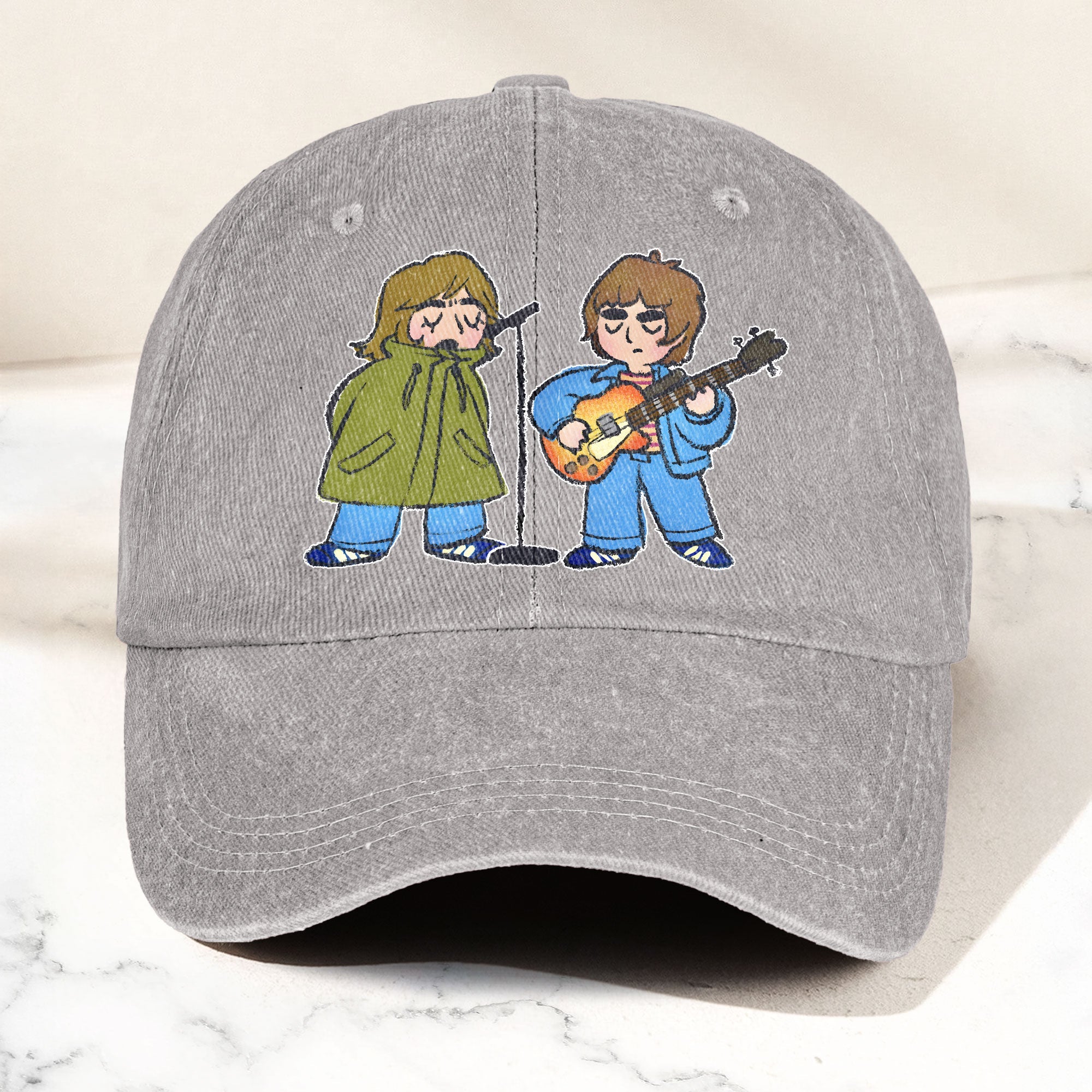 Noel & Liam Gallagher Oasis Denim Cap Vintage Oasis Merch Gift for Dad (With Box)