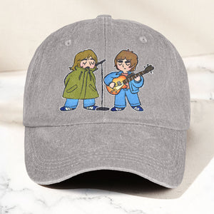 Noel & Liam Gallagher Oasis Denim Cap Vintage Oasis Merch Gift for Dad (With Box)