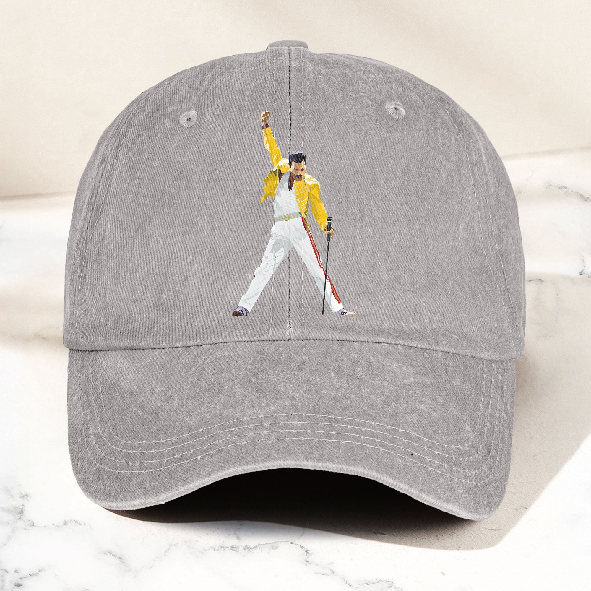 Vintage Freddie Mercury Denim Cap Queen Band Tribute Merch Dad Hat (With Box)
