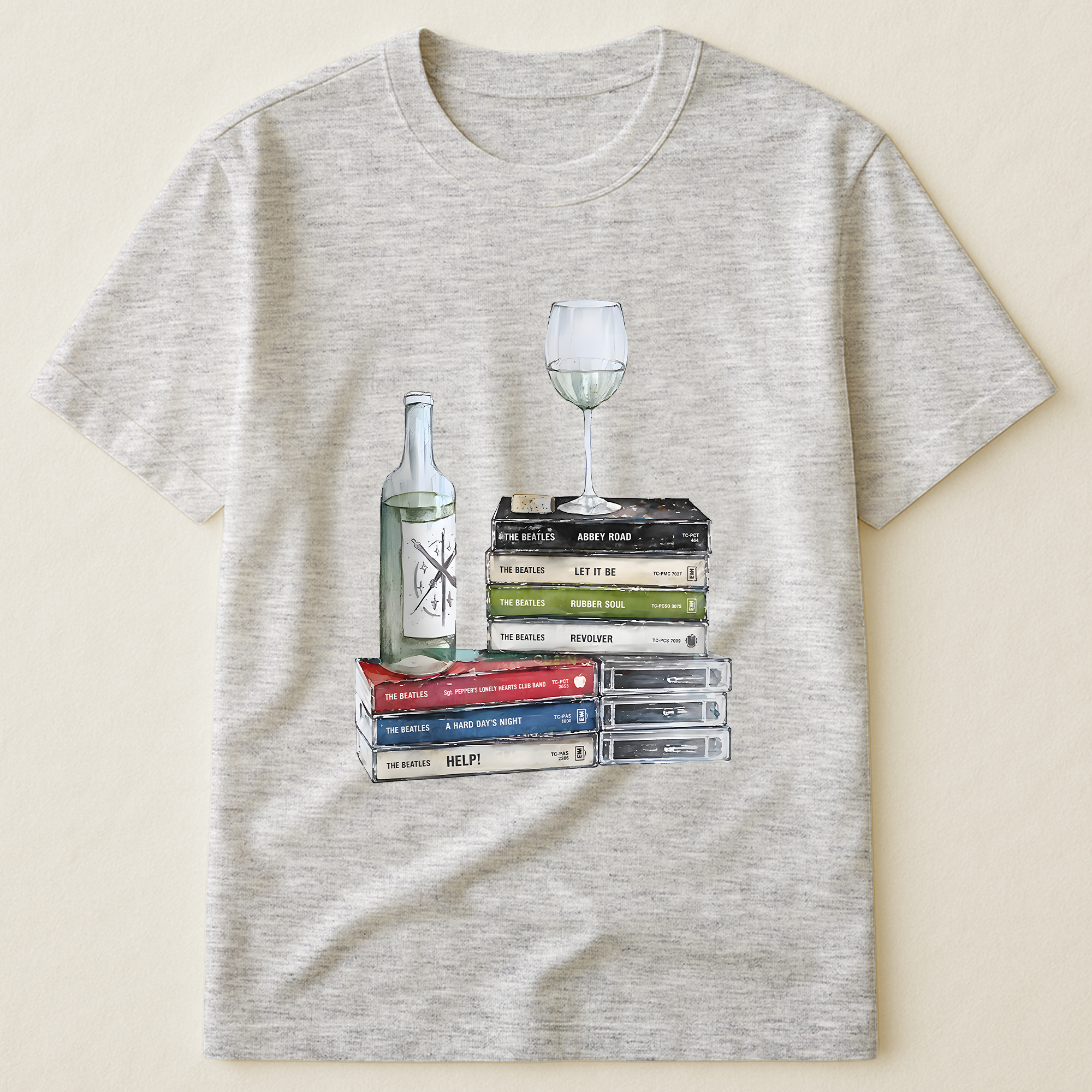 The Beatles Cassette Album Collection T-Shirt Retro Music The Beatles Merch Tee