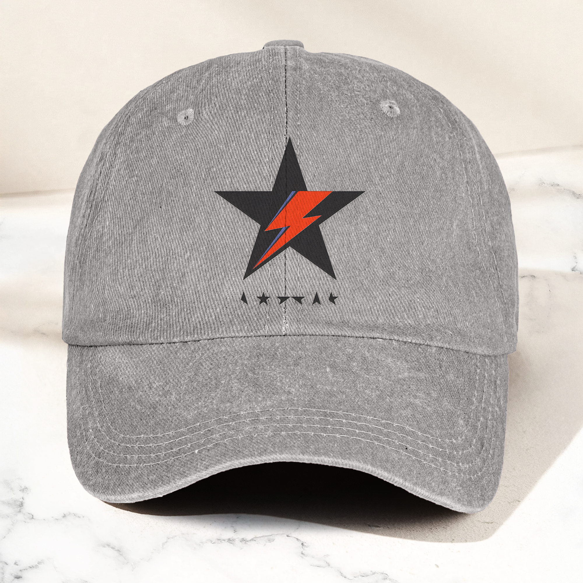 David Bowie Blackstar Ziggy Lightning Denim Cap Retro Music Cap Gift For Dad (With Box)