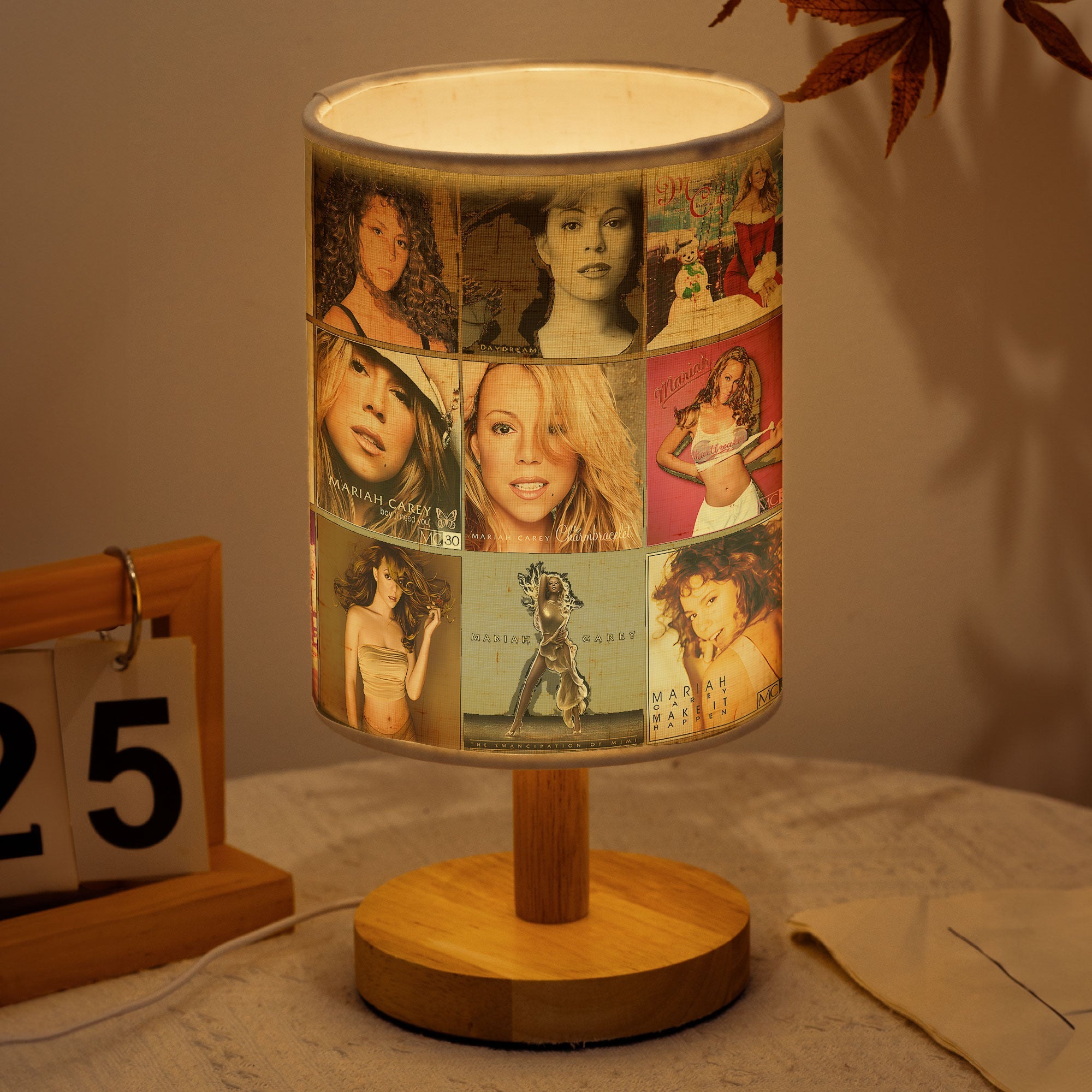 Mariah Carey Album Cover Collage Table Fabric Lamp Pop & R&B Diva Home Decor