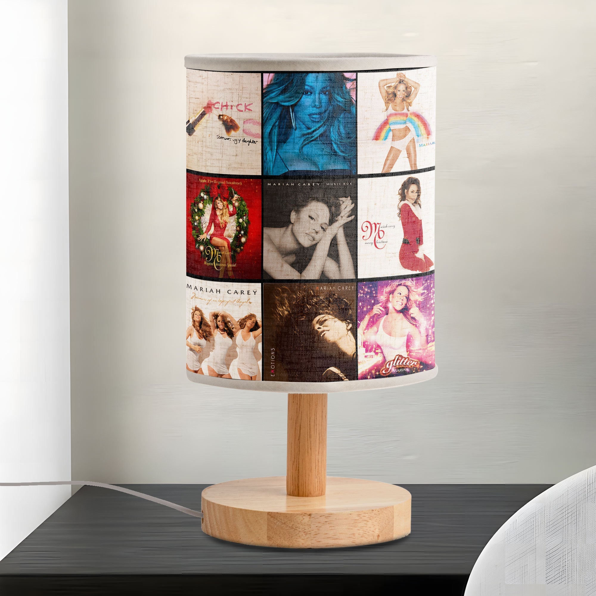 Mariah Carey Album Cover Collage Table Fabric Lamp Pop & R&B Diva Home Decor