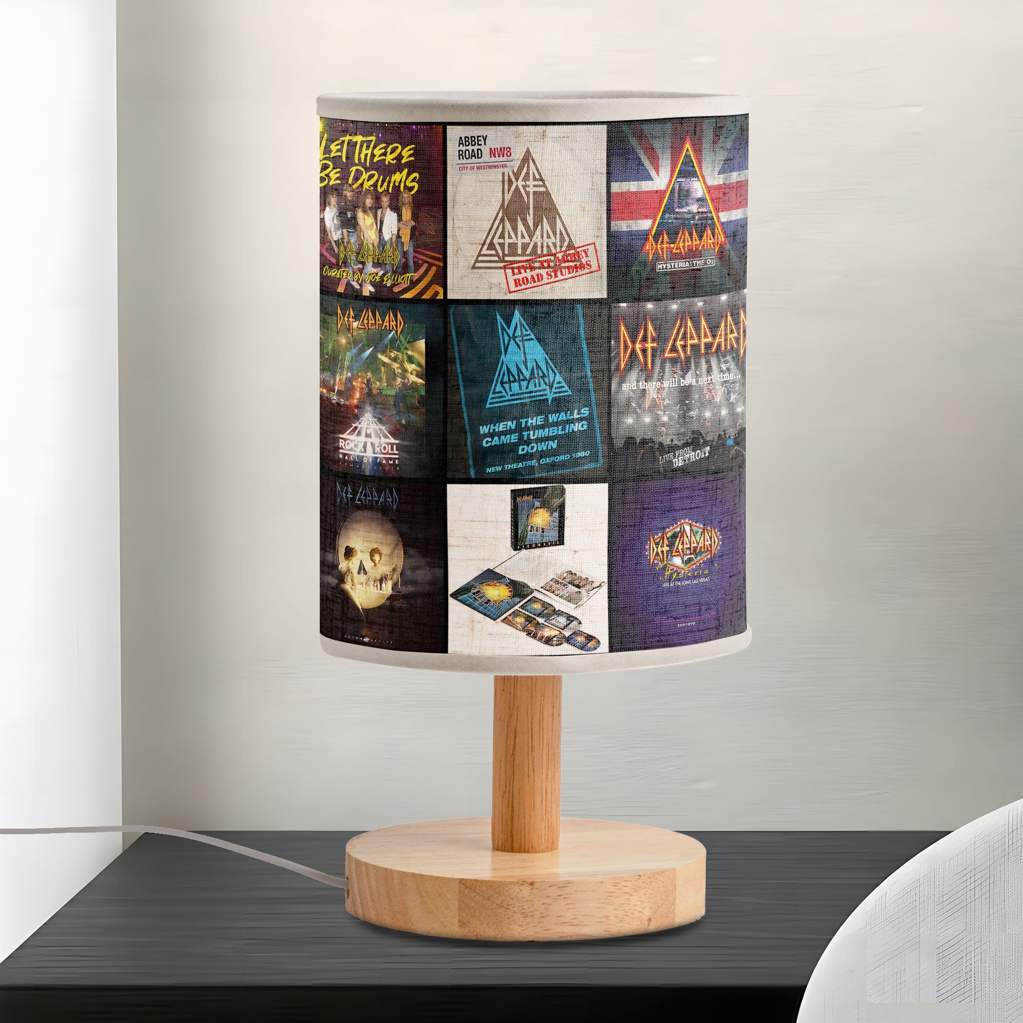 Def Leppard Album Cover Collage Table Lamp Rock Band Home Decor