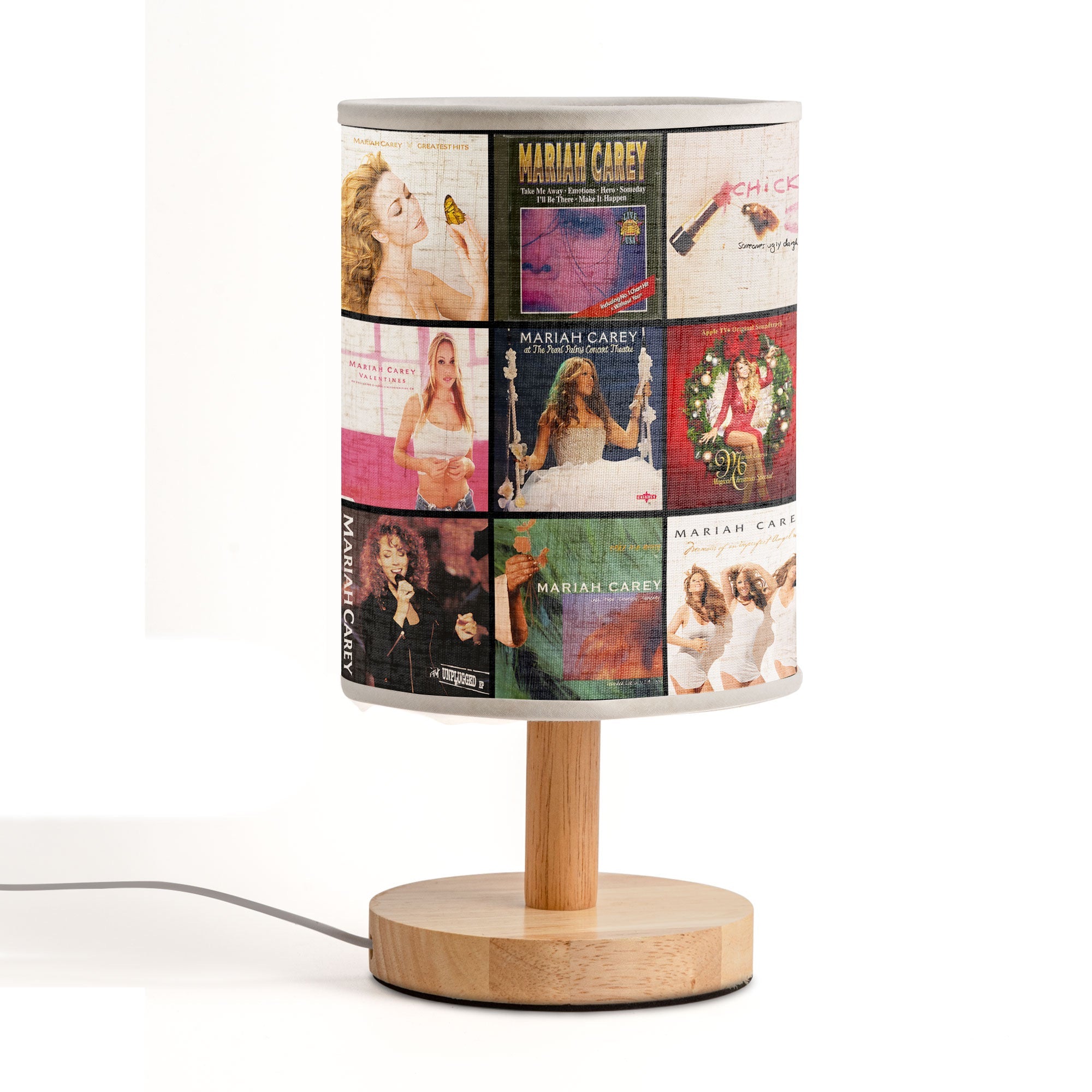 Mariah Carey Album Cover Collage Table Fabric Lamp Pop & R&B Diva Home Decor