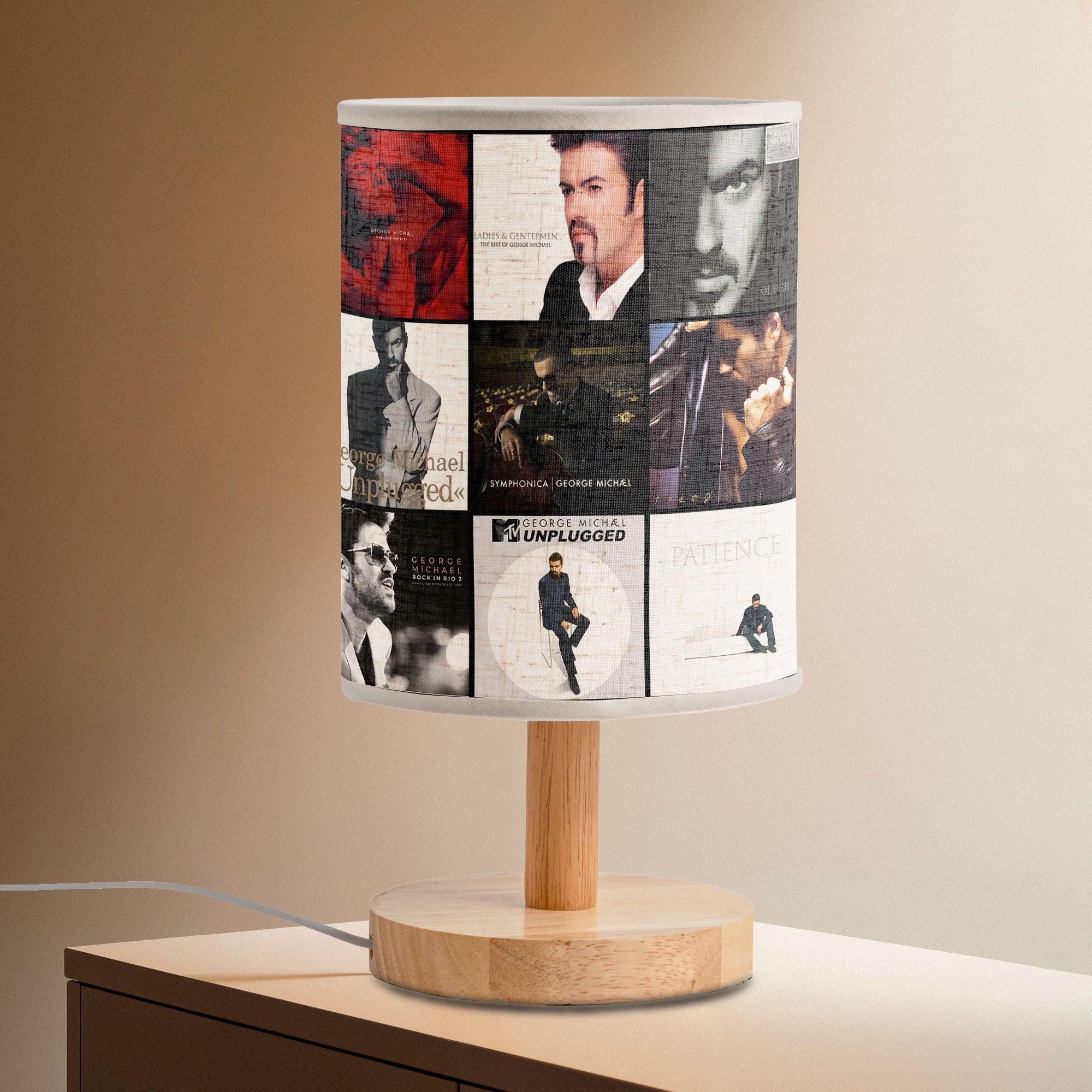 George Michael Fabric Lamp Retro Album Cover Table Light