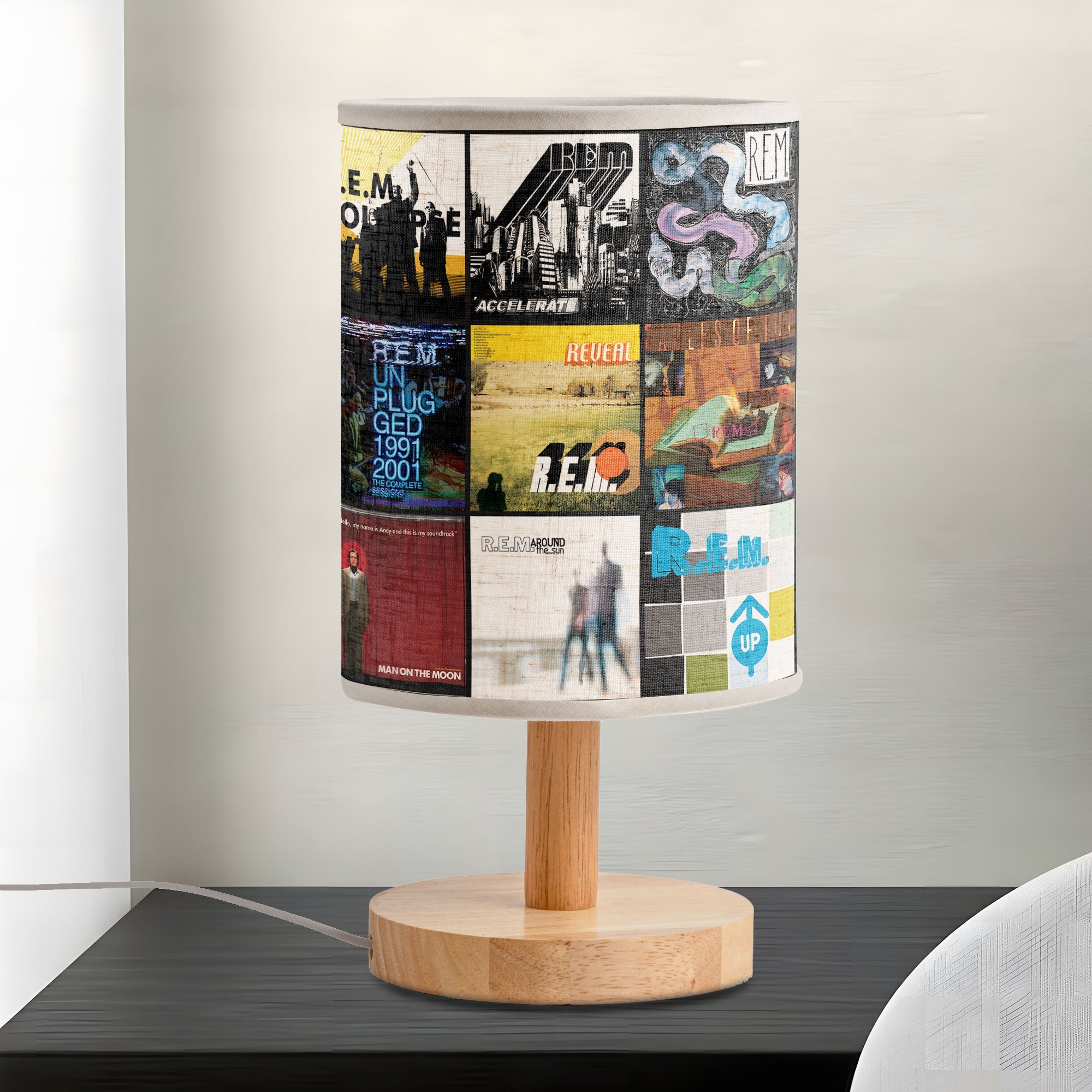 R.E.M. Album Cover Fabric Lamp Retro Rock Music Night Light