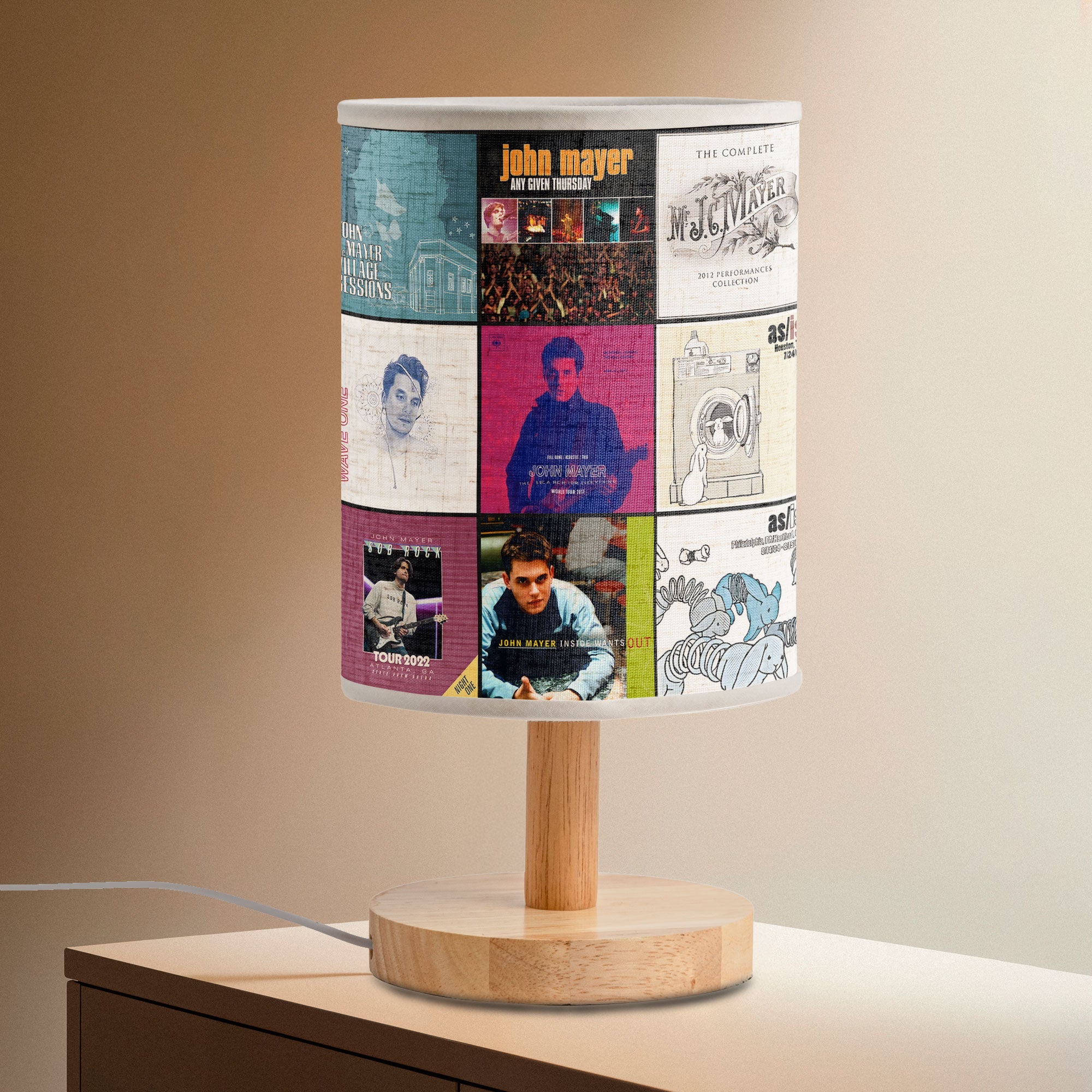 John Mayer Album Art Table Fabric Lamp Music Lover’s Home Décor