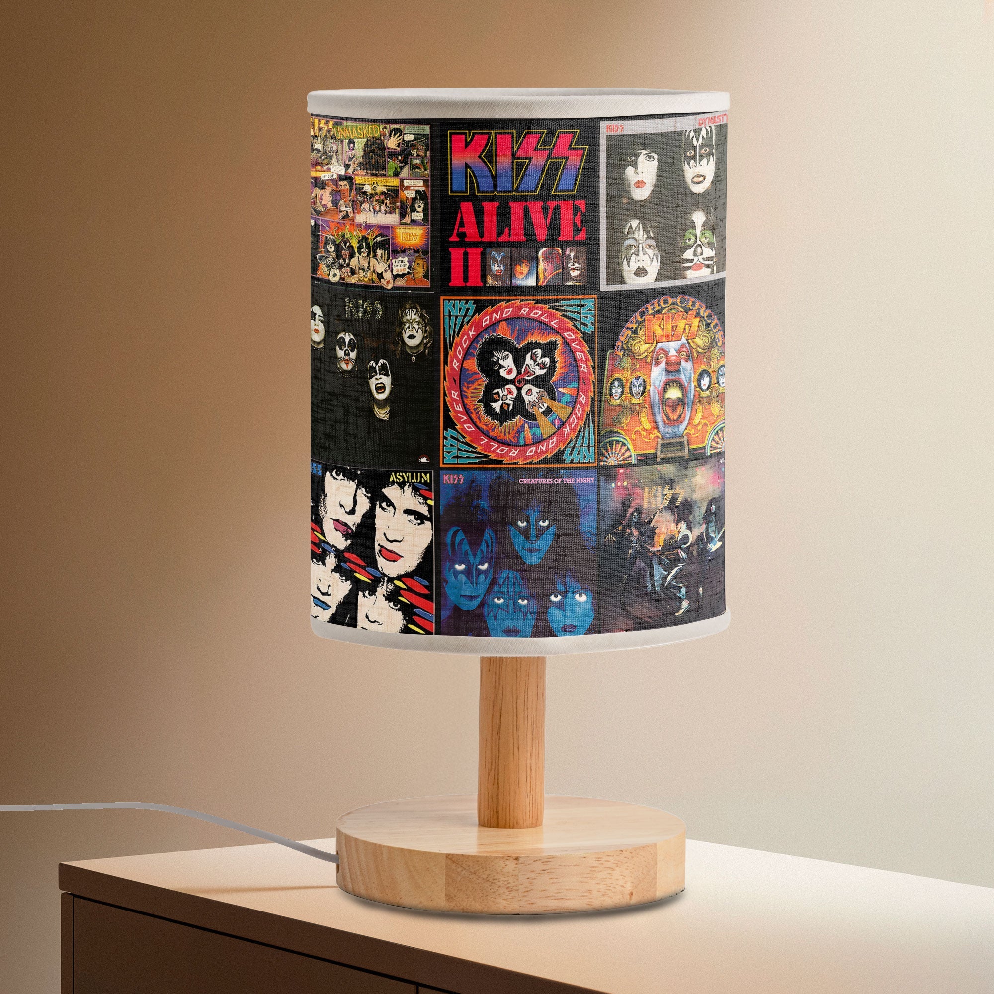 KISS Album Cover Fabric Lamp Classic Rock Music Fan Table Light
