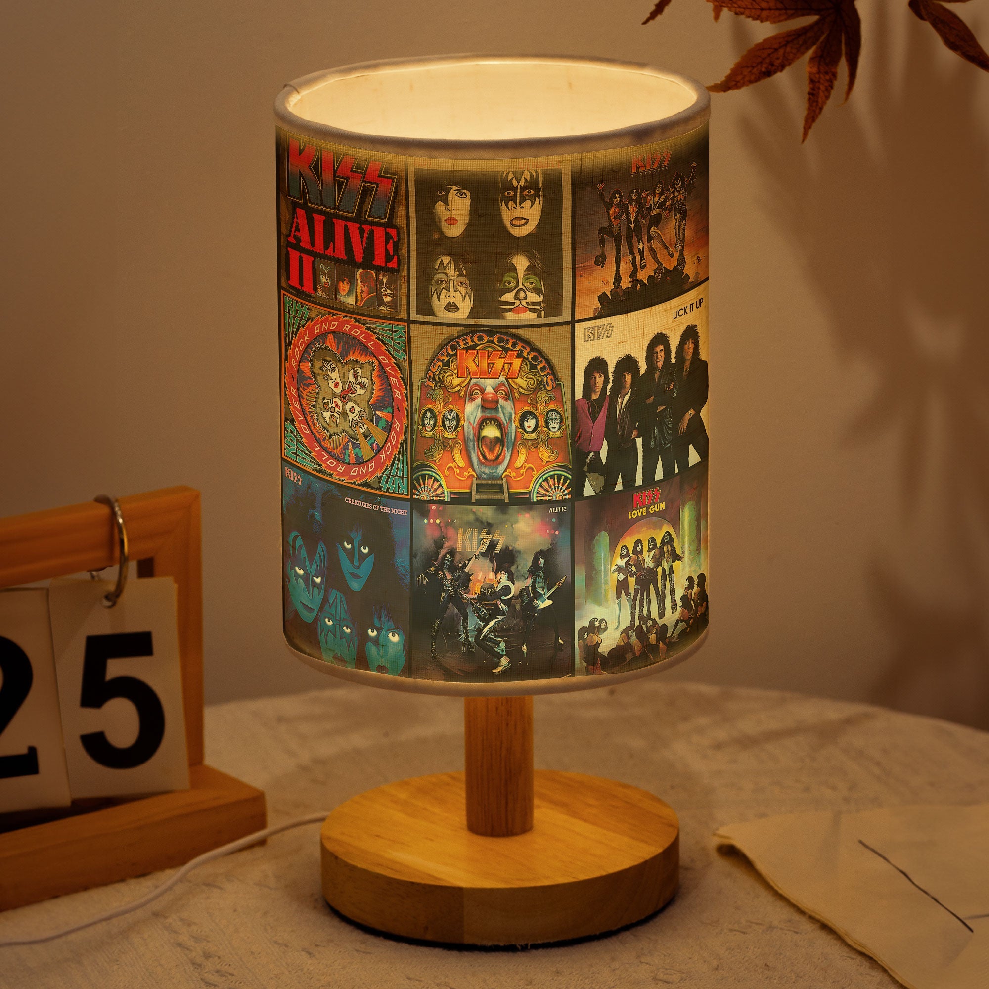 KISS Album Cover Fabric Lamp Classic Rock Music Fan Table Light