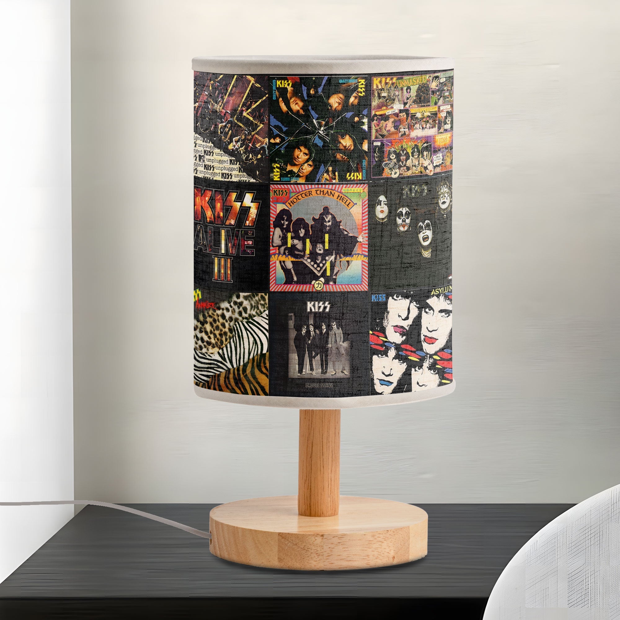 KISS Album Cover Fabric Lamp Classic Rock Music Fan Table Light