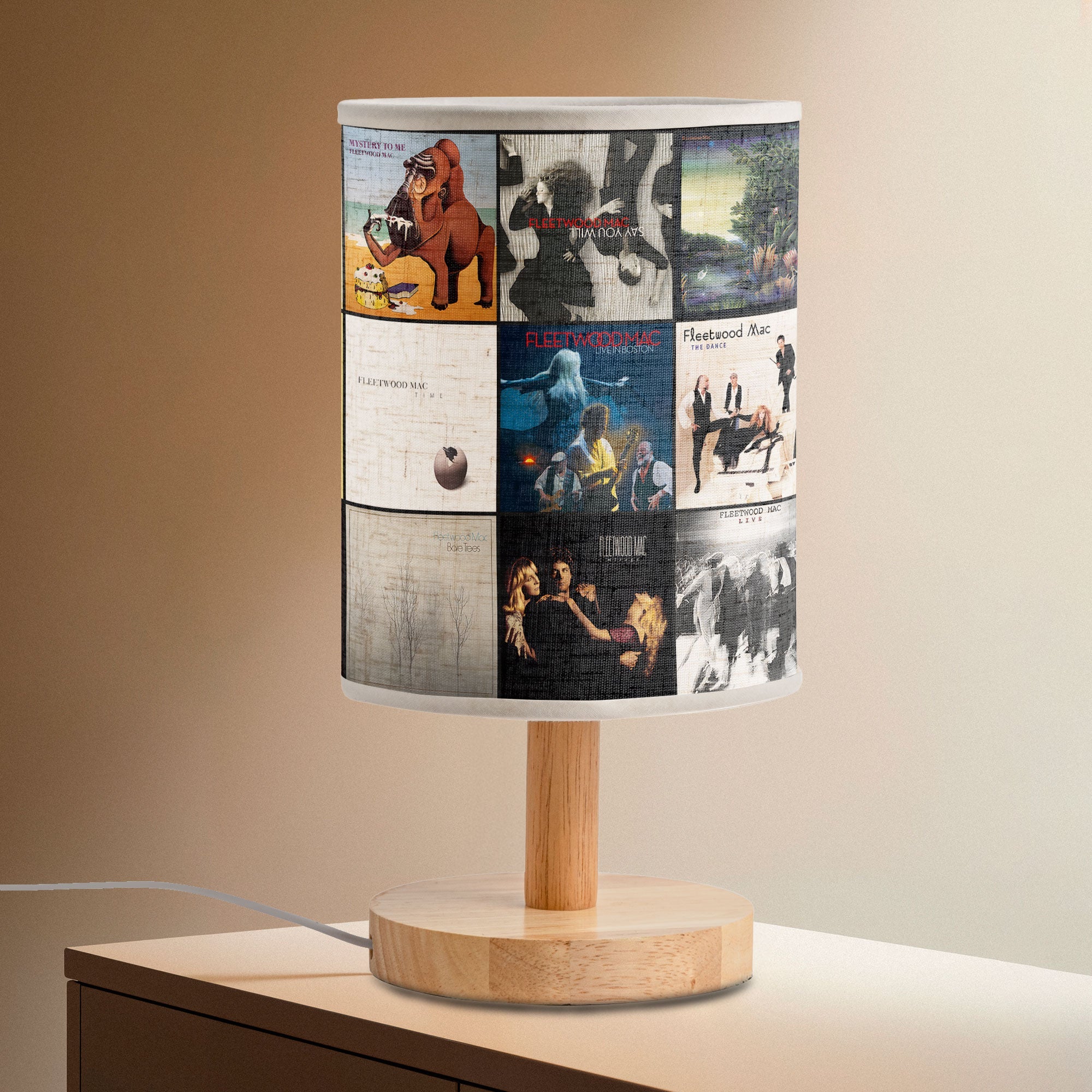 Fleetwood Mac Album Cover Table Fabric Lamp Classic Rock Collector’s Piece