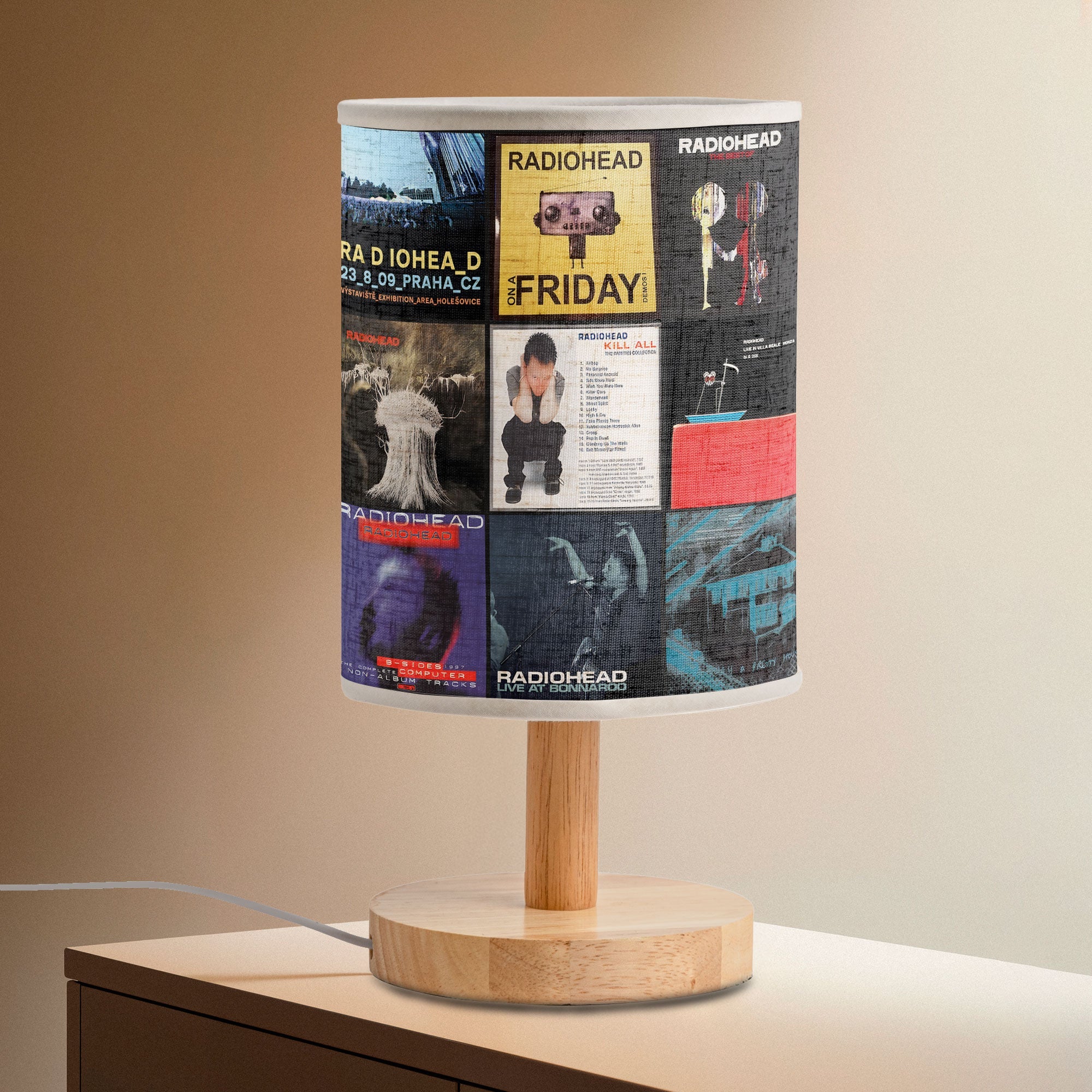 Radiohead Album Cover Fabric Lamp Alternative Rock Fan Table Light