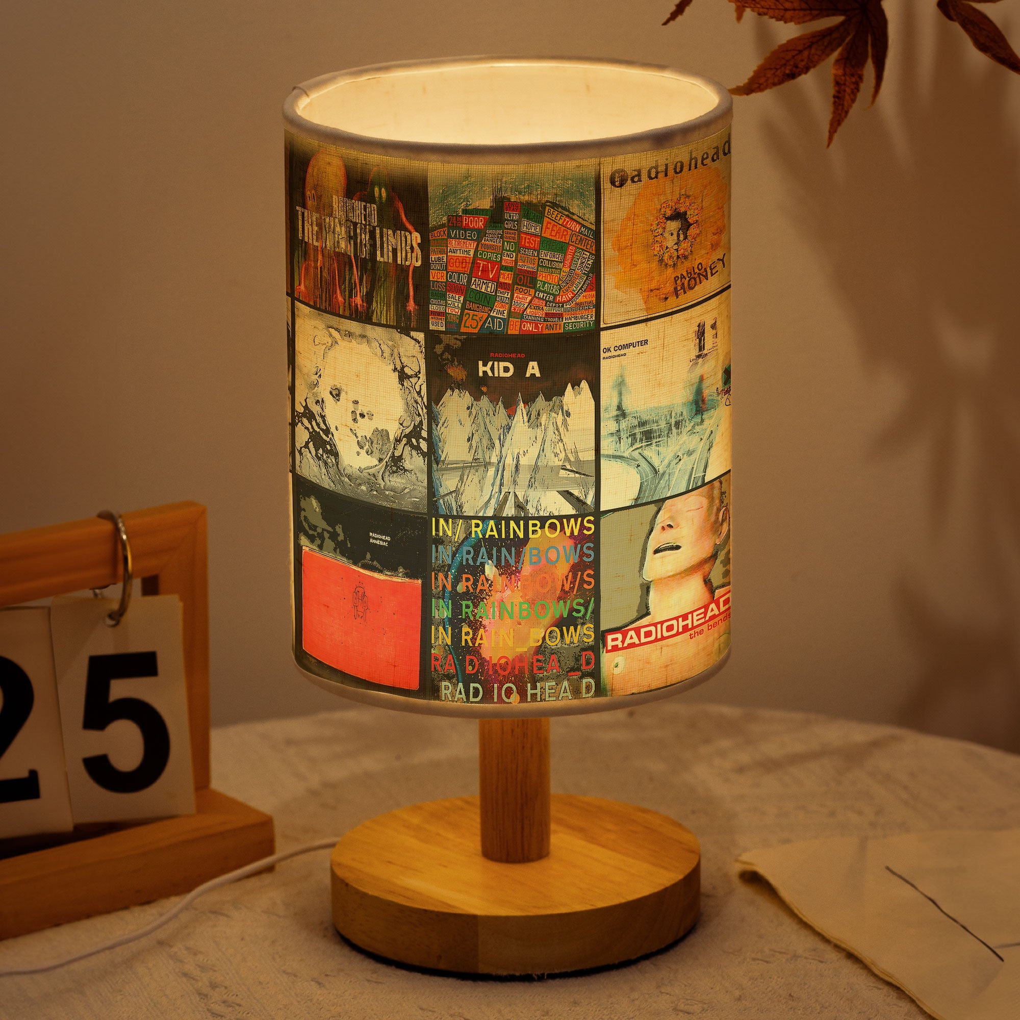 Radiohead Album Cover Fabric Lamp Alternative Rock Fan Table Light