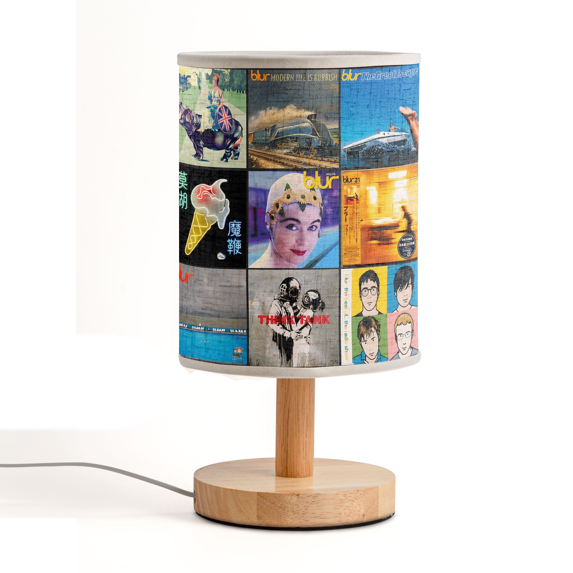 Blur Album Cover Collage Fabric Lamp