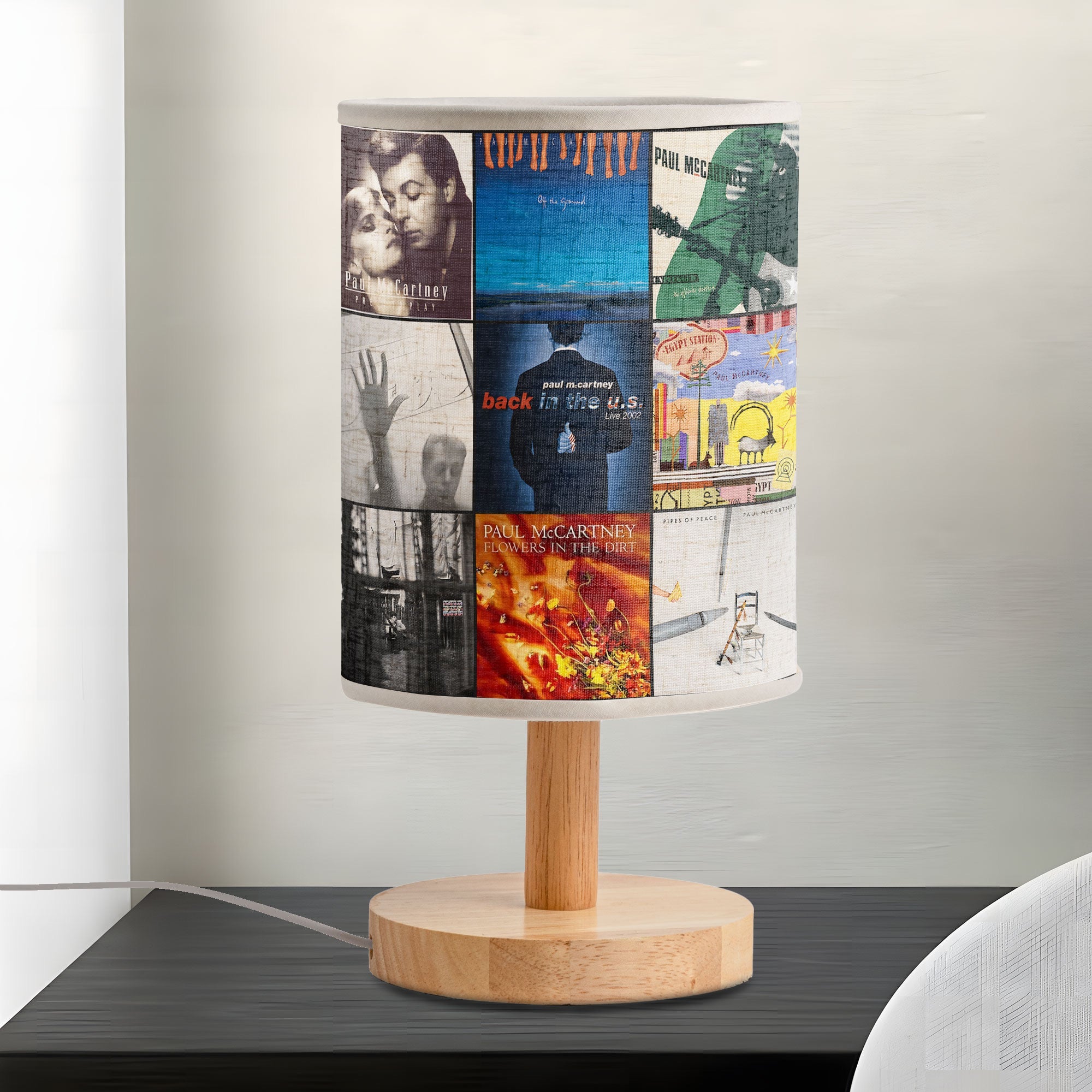Paul McCartney Album Cover Collage Fabric Lamp