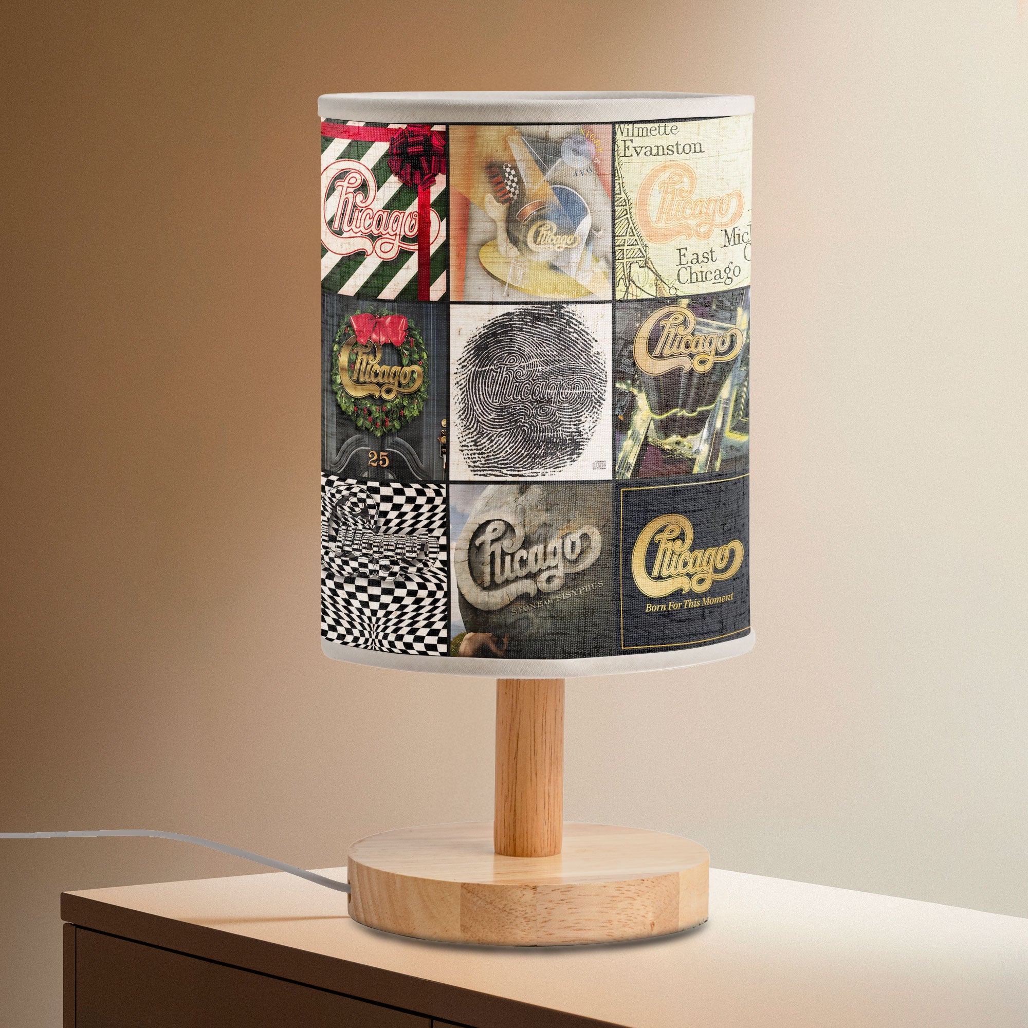 Chicago Album Fabric Lamp A Classic Glow for True Fans