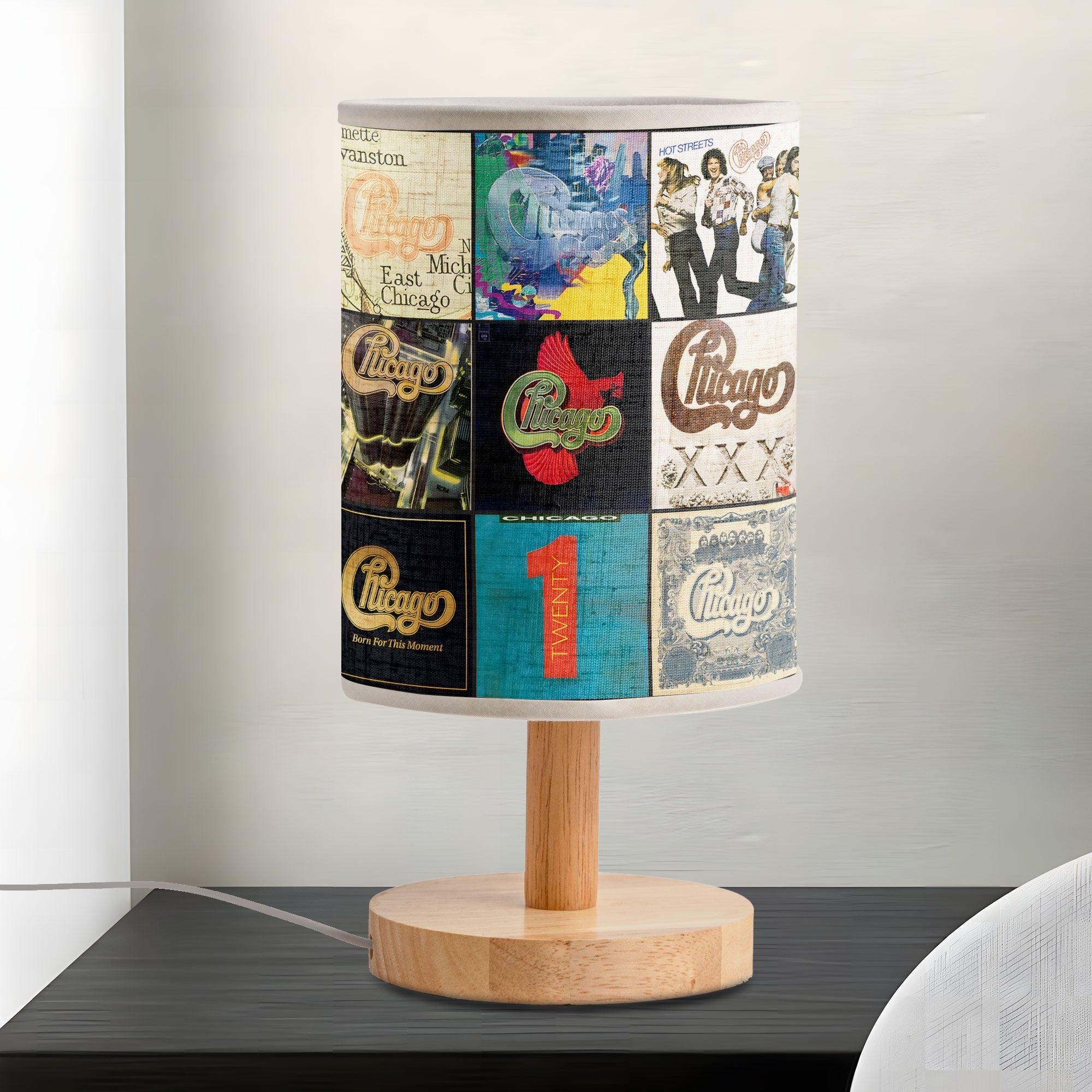 Chicago Album Fabric Lamp A Classic Glow for True Fans