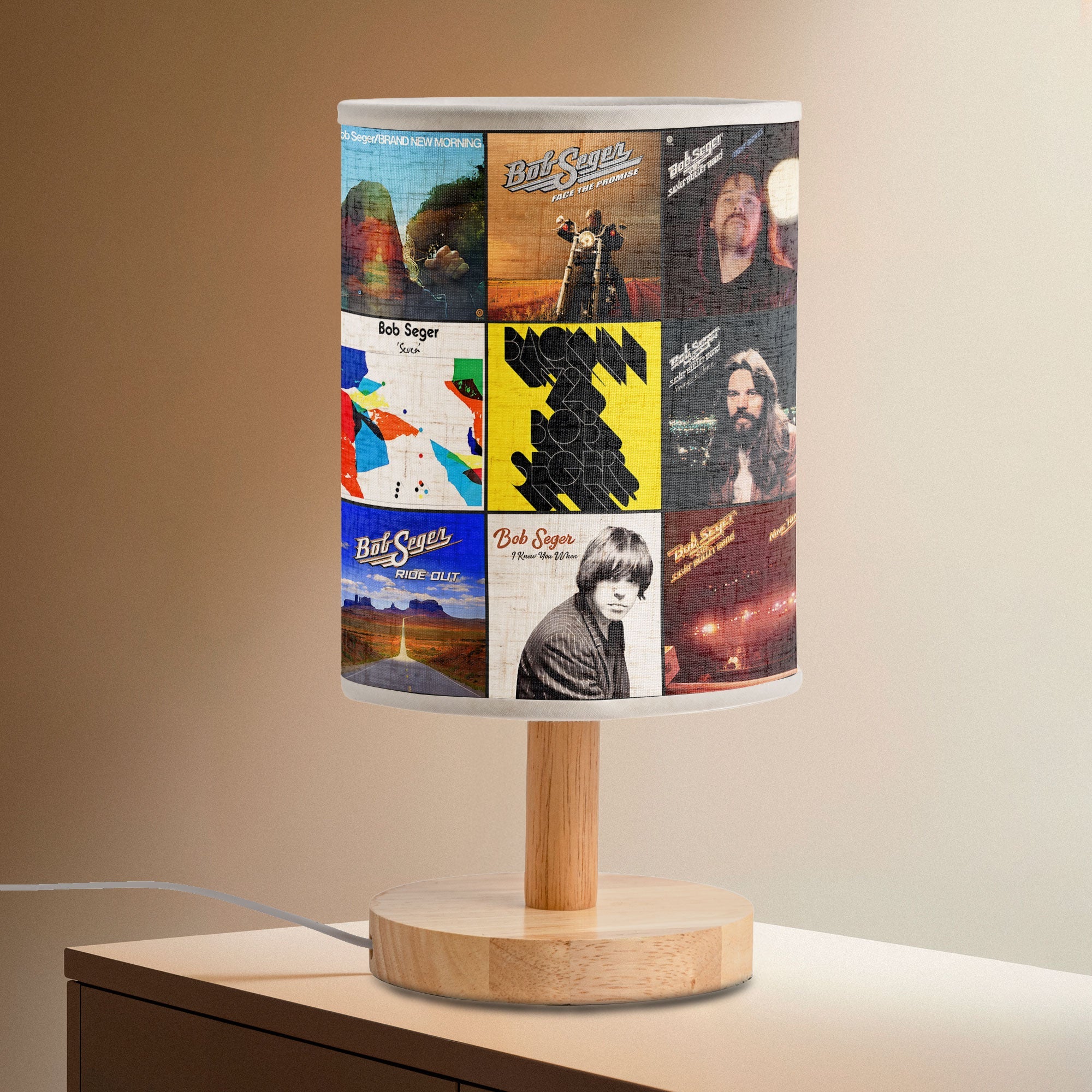 Bob Seger Album Art Table Fabric Lamp Light Up Classic Rock Vibes
