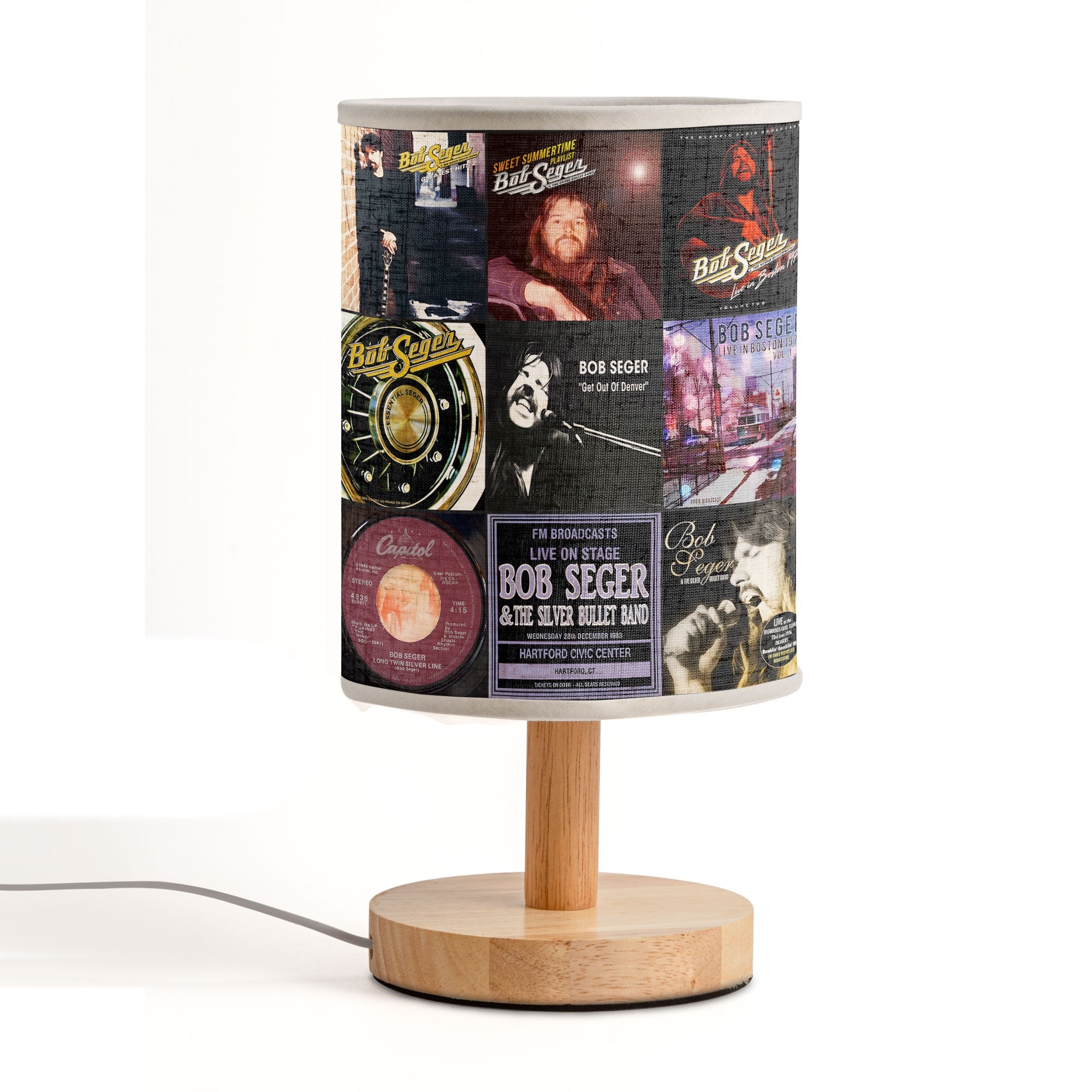 Bob Seger Album Art Table Fabric Lamp Light Up Classic Rock Vibes