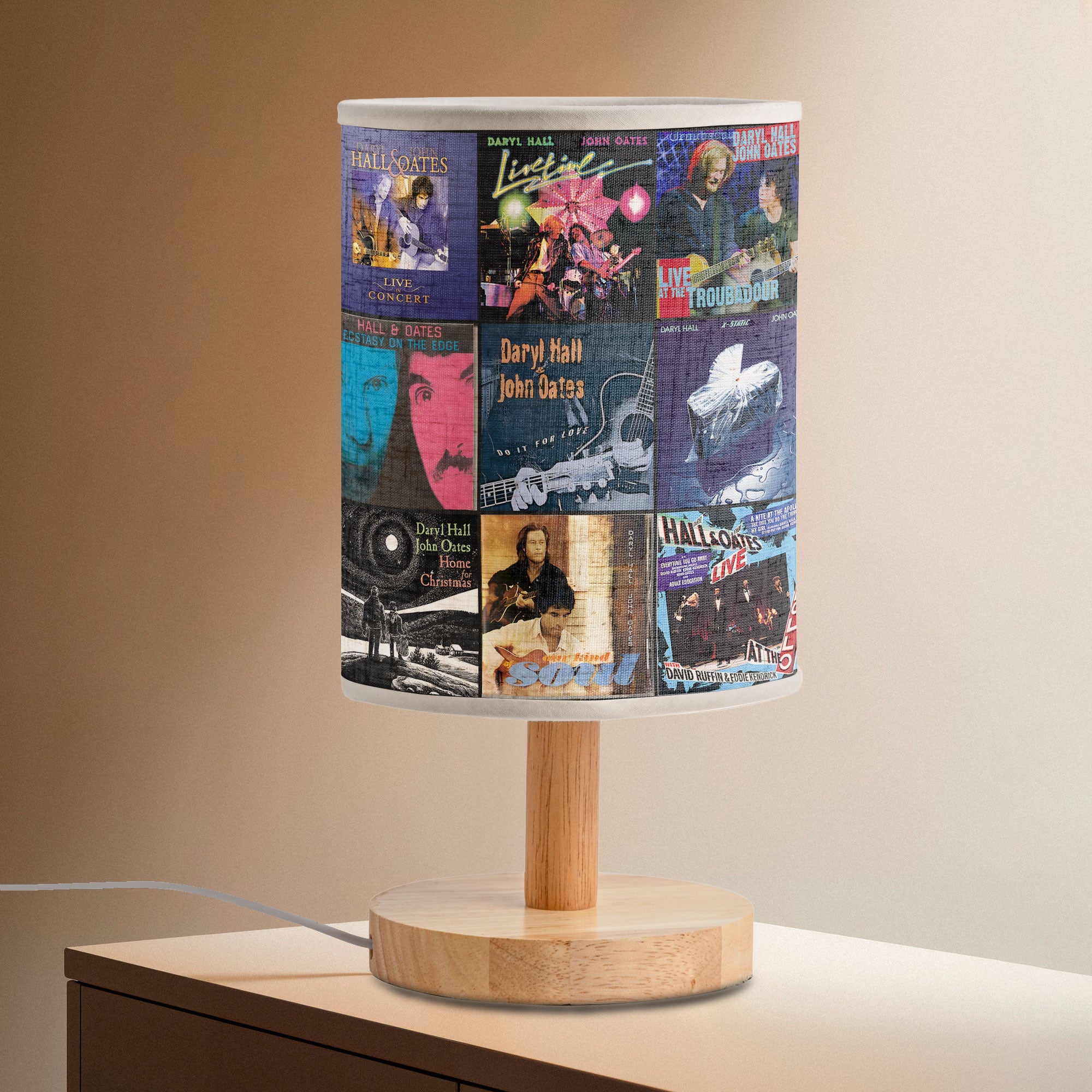 Hall & Oates Album Art Fabric Lamp Retro Music Home Decor