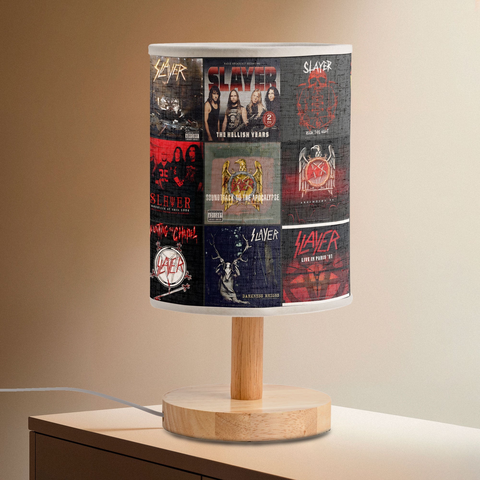 🔥 Slayer Album Cover Fabric Lamp Thrash Metal Decor for True Fans