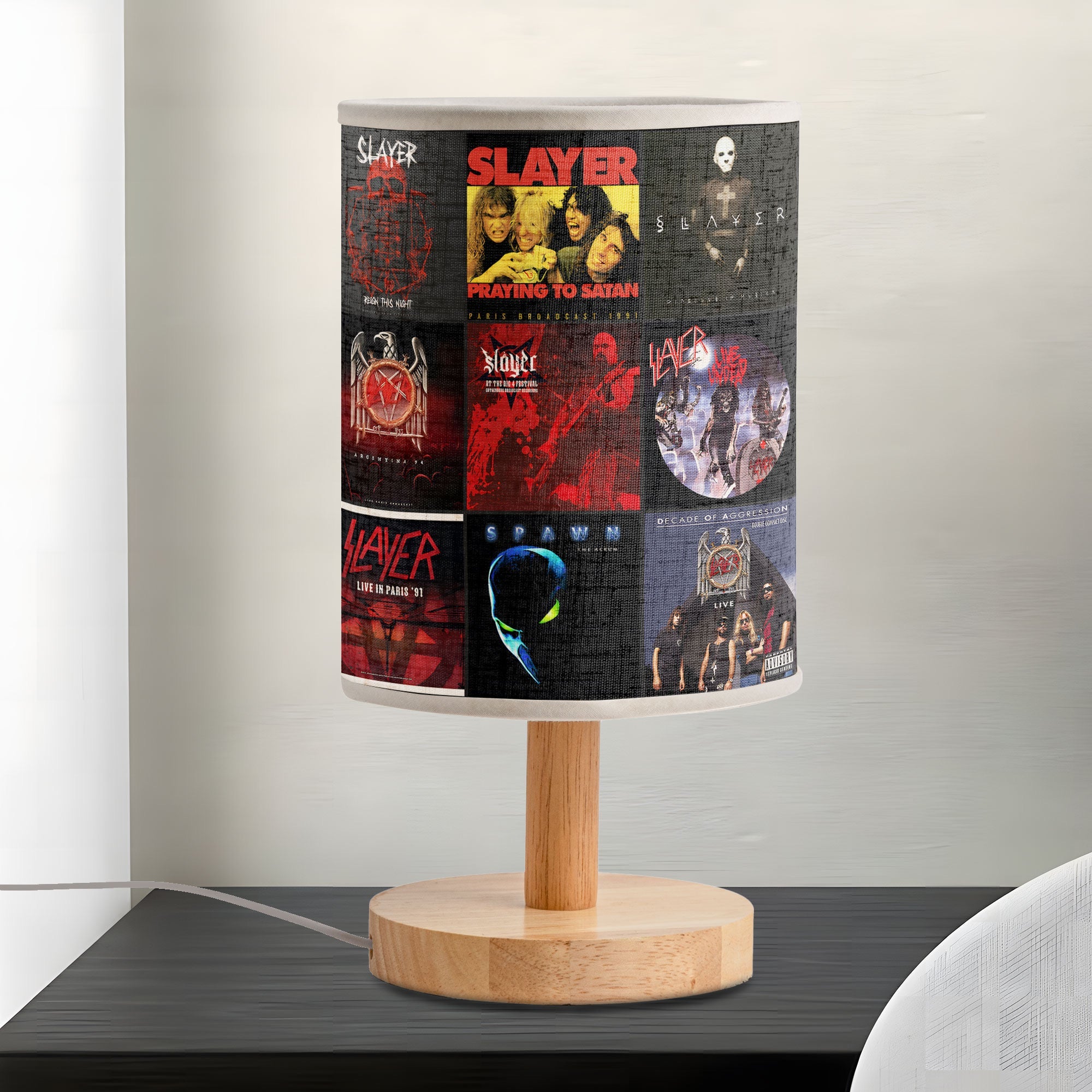 🔥 Slayer Album Cover Fabric Lamp Thrash Metal Decor for True Fans