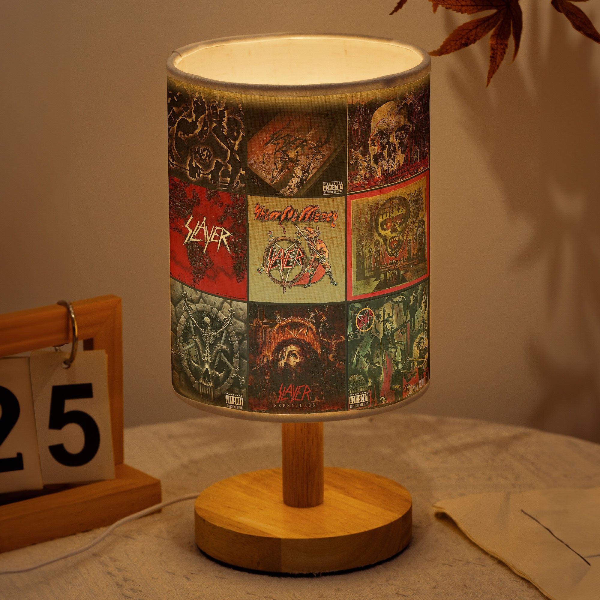 🔥 Slayer Album Cover Fabric Lamp Thrash Metal Decor for True Fans