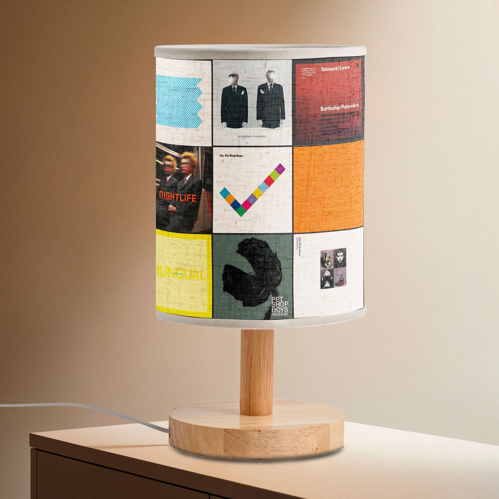 Pet Shop Boys Album Art Fabric Lamp Retro Synthpop Home Decor
