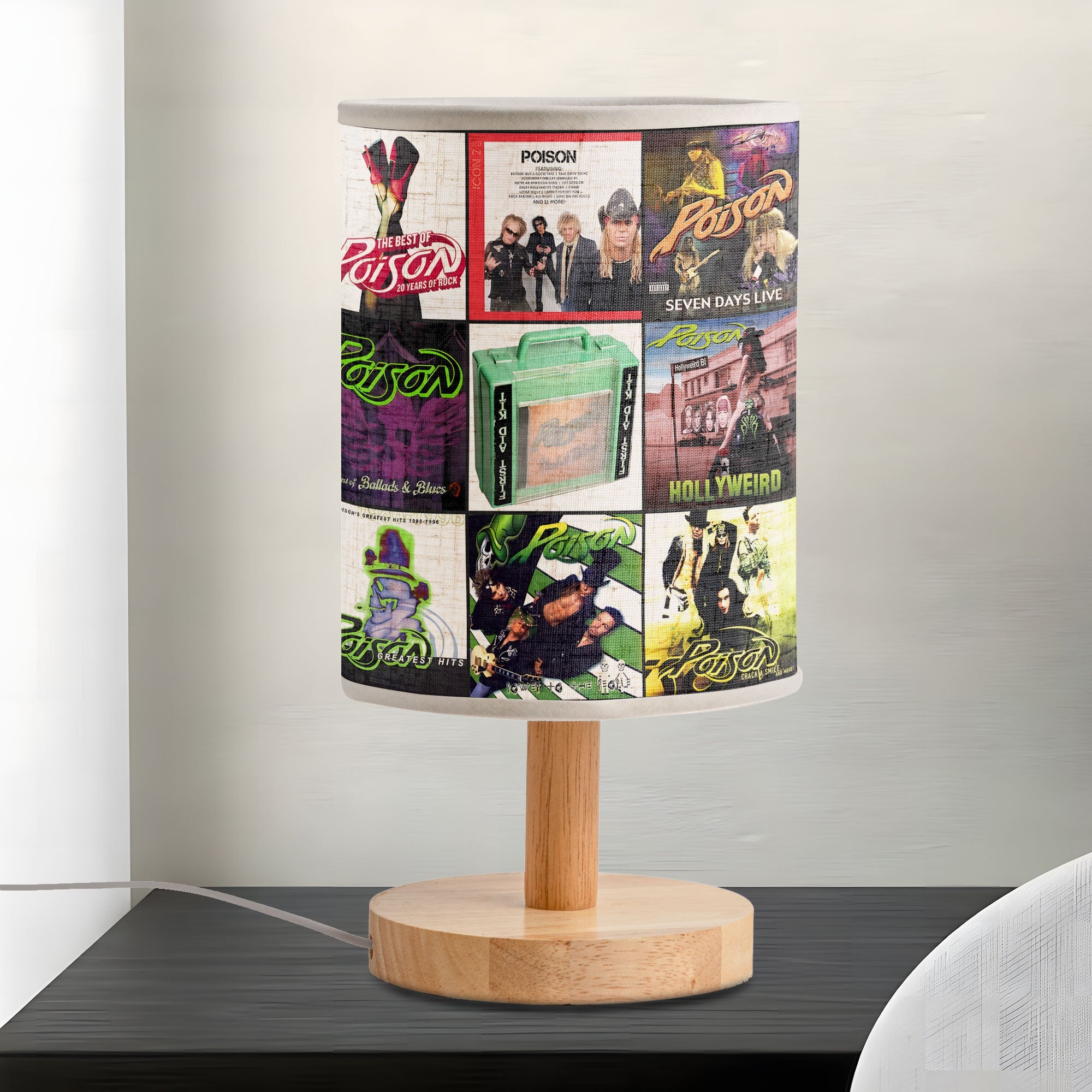 🎸 Poison Album Cover Lamp Glam Rock Room Decor for 80s Music Lovers