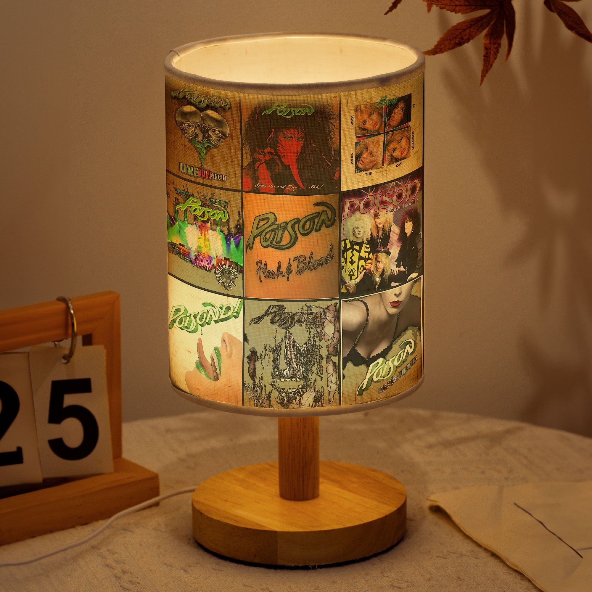 🎸 Poison Album Cover Lamp Glam Rock Room Decor for 80s Music Lovers