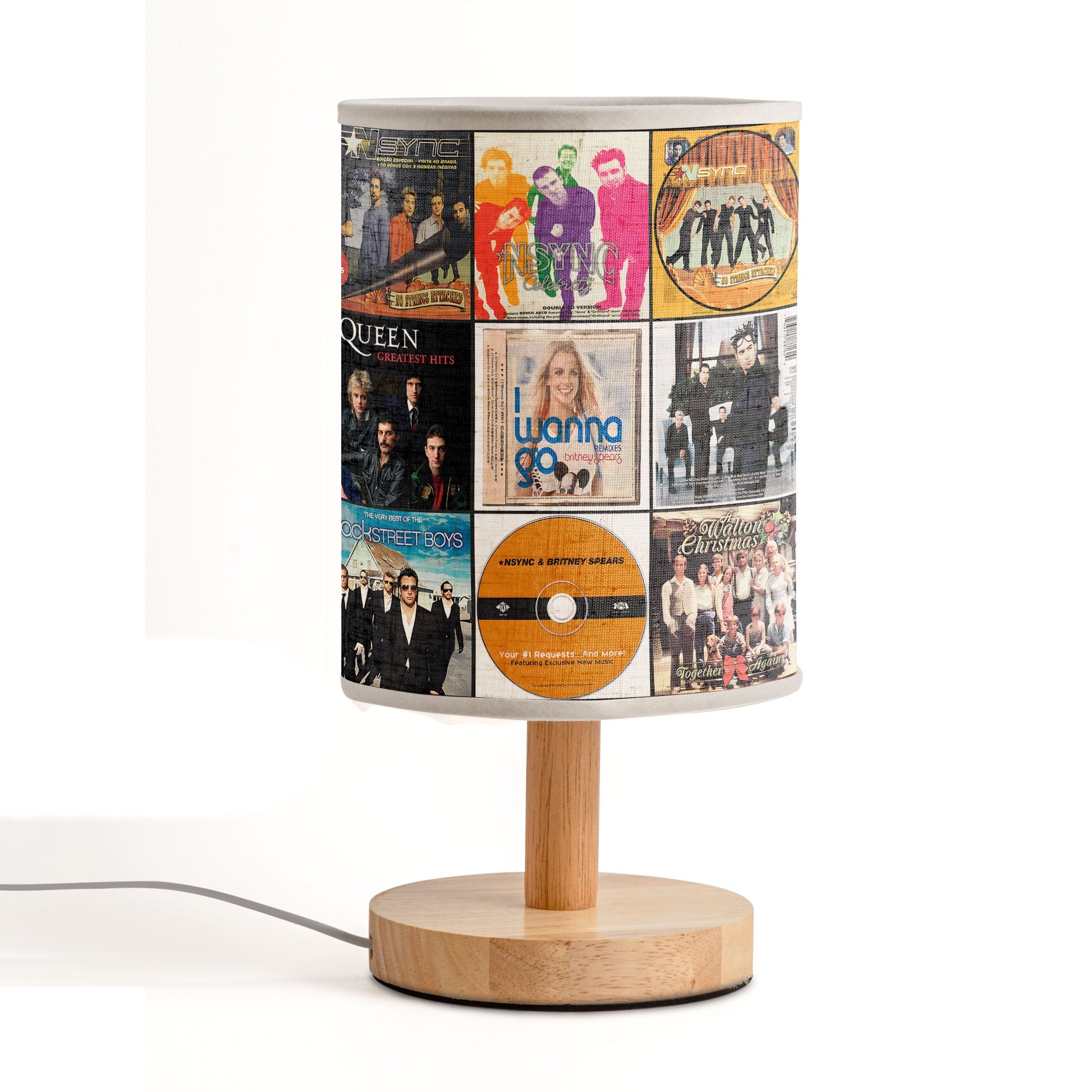 ✨ NSYNC Album Collage Fabric Lamp 2000s Pop Nostalgia Room Decor for True Fans