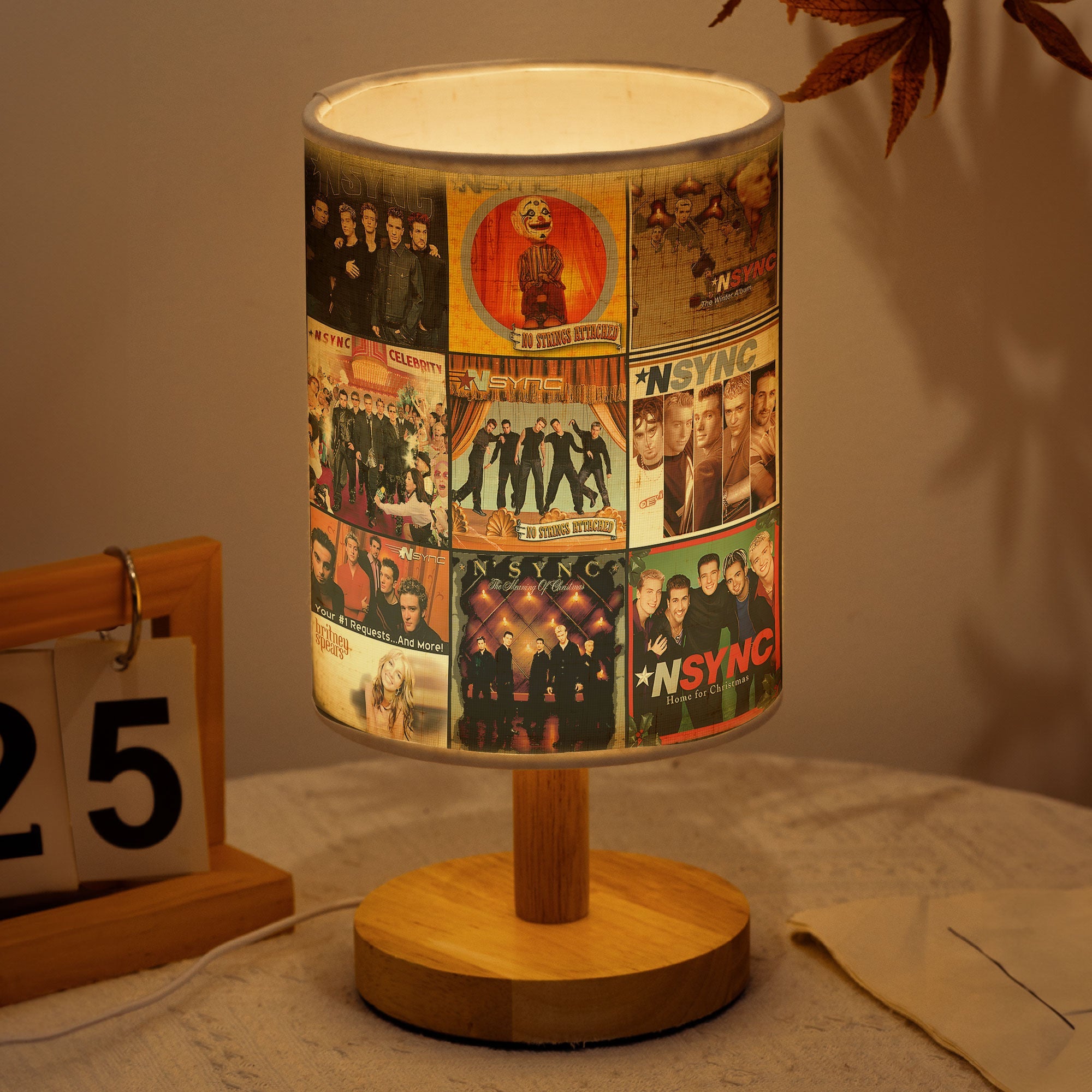 ✨ NSYNC Album Collage Fabric Lamp 2000s Pop Nostalgia Room Decor for True Fans
