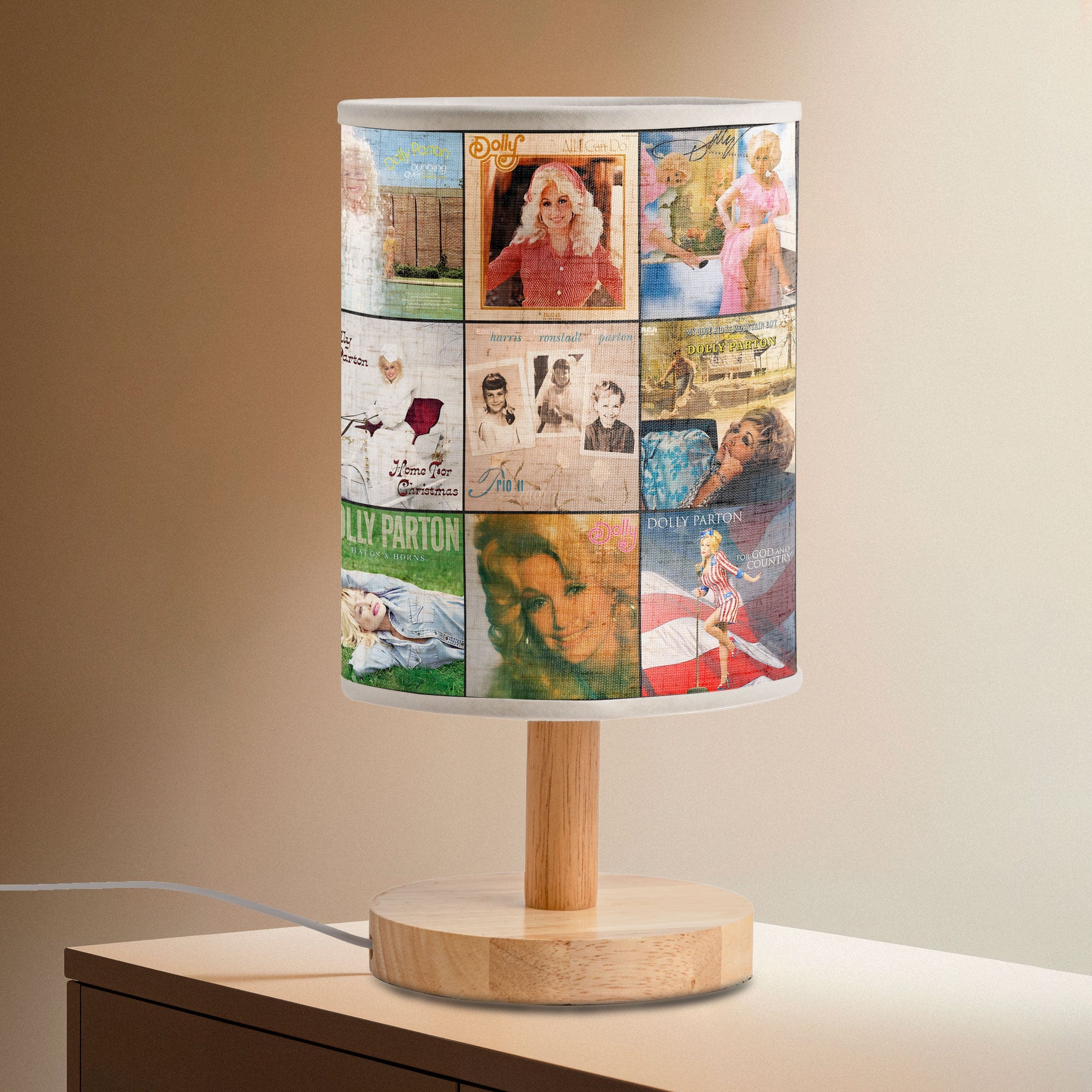Dolly Parton Album Collage Lamp Country Music Nostalgia Home Decor