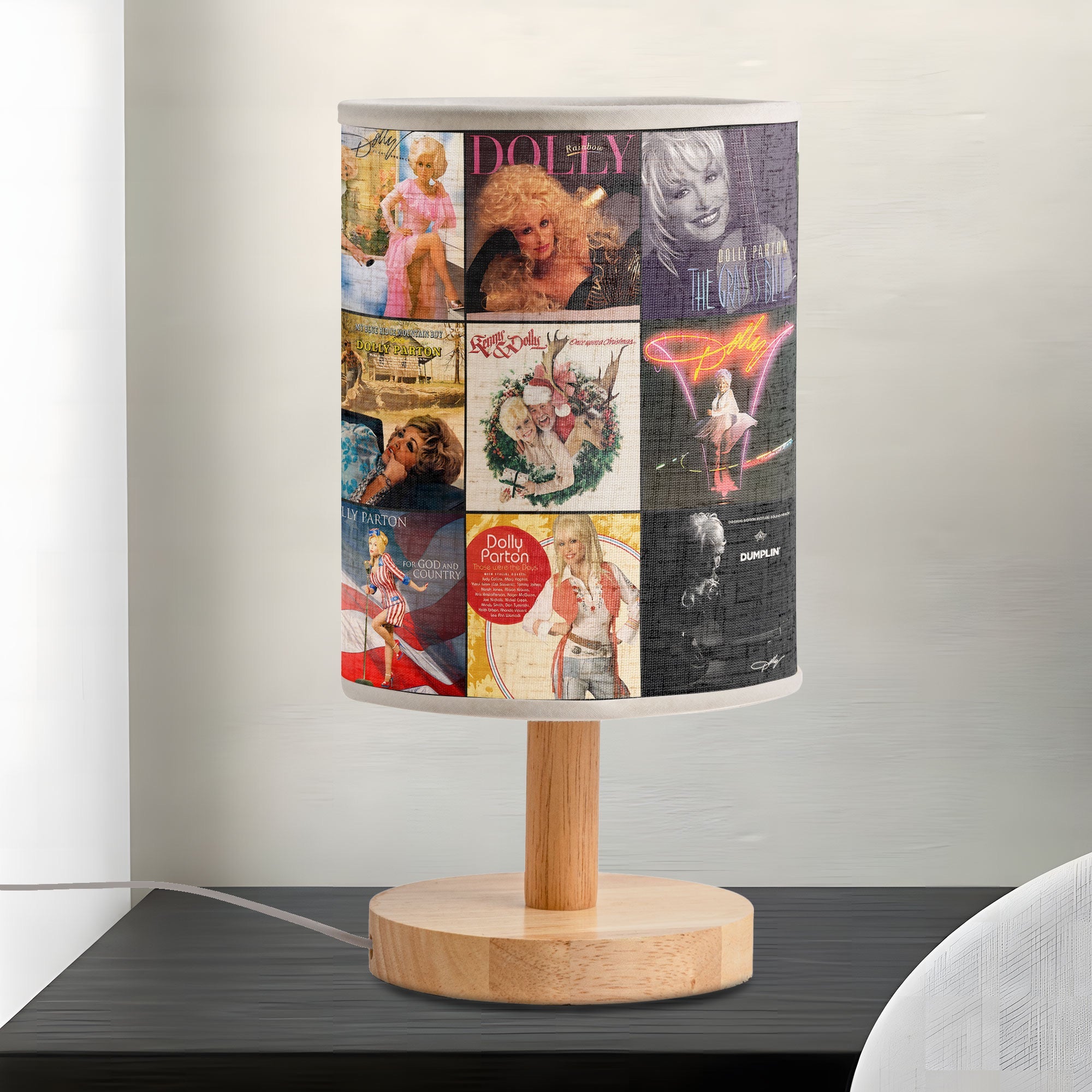 Dolly Parton Album Collage Lamp Country Music Nostalgia Home Decor