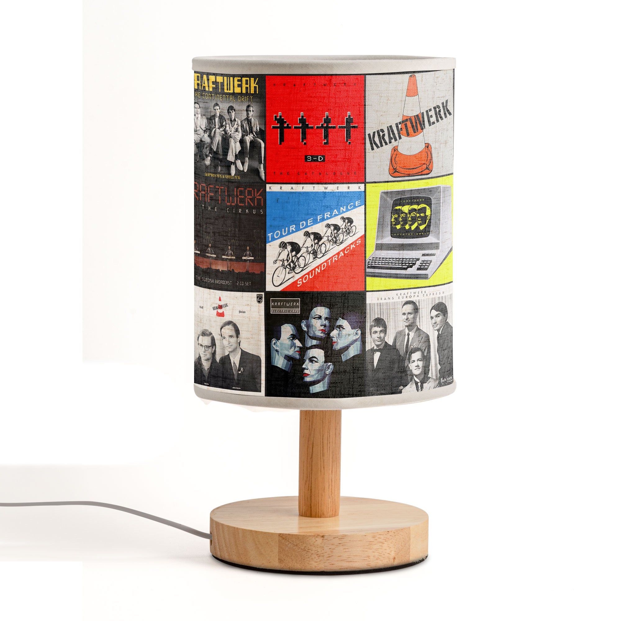 Kraftwerk Album Collage Lamp Retro Electronic Music Decor for Synth Lovers