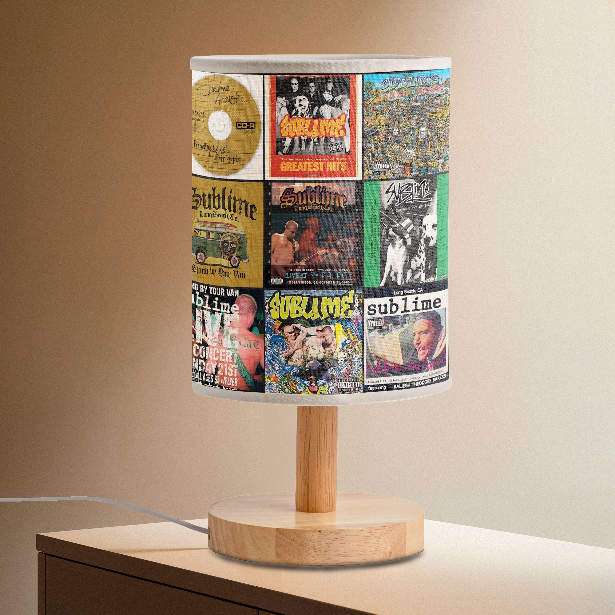 Sublime Album Collage Lamp Vintage Reggae Punk Tribute Light