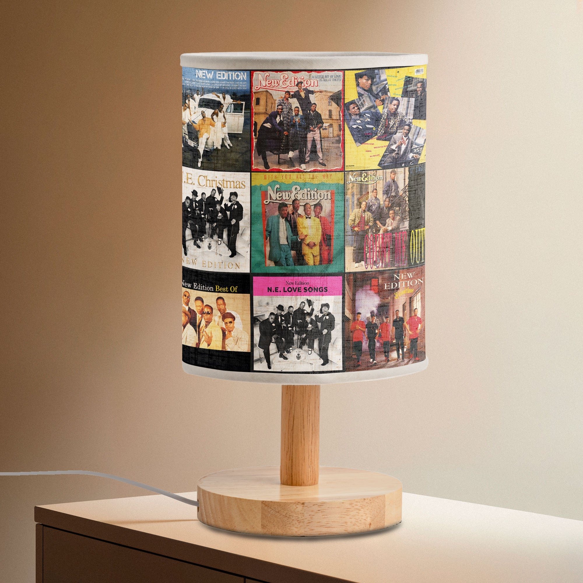 🎵 New Edition Album Collage Fabric Lamp 80s R&B Retro Light