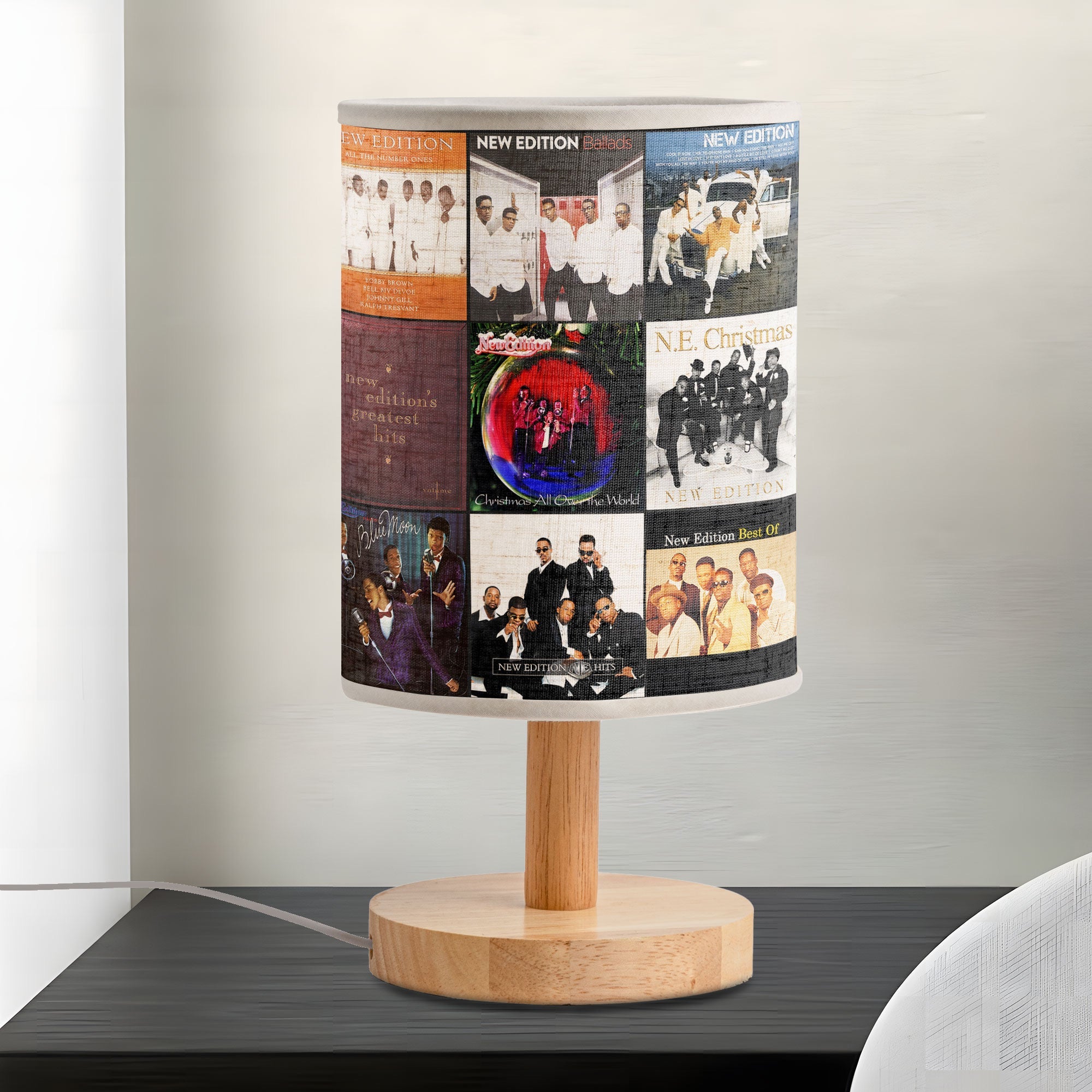 🎵 New Edition Album Collage Fabric Lamp 80s R&B Retro Light